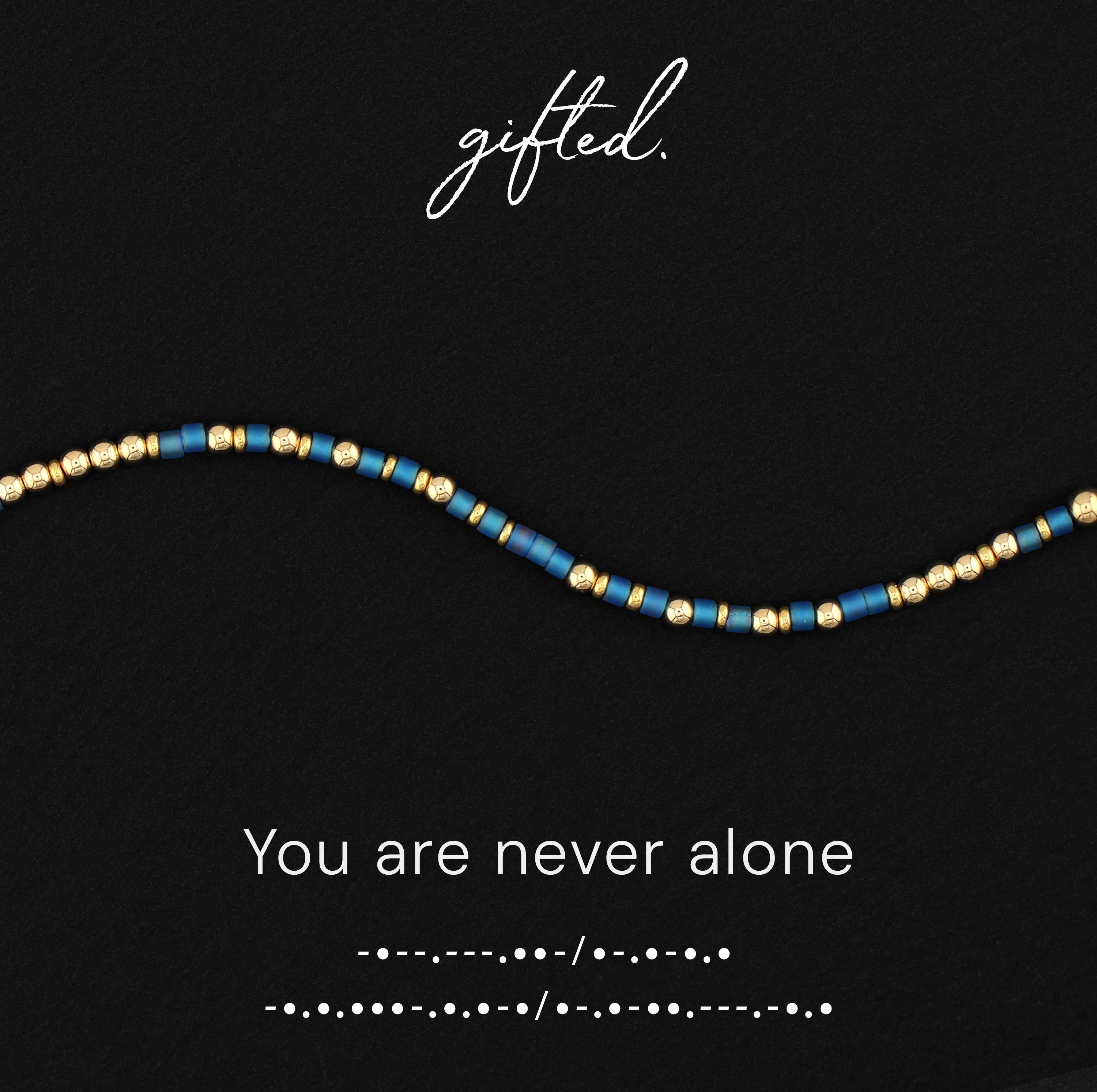 Custom Morse Code Bracelet, You Are Never Alone | Get Well & Friend Support Encouragement | Hidden Message Jewelry