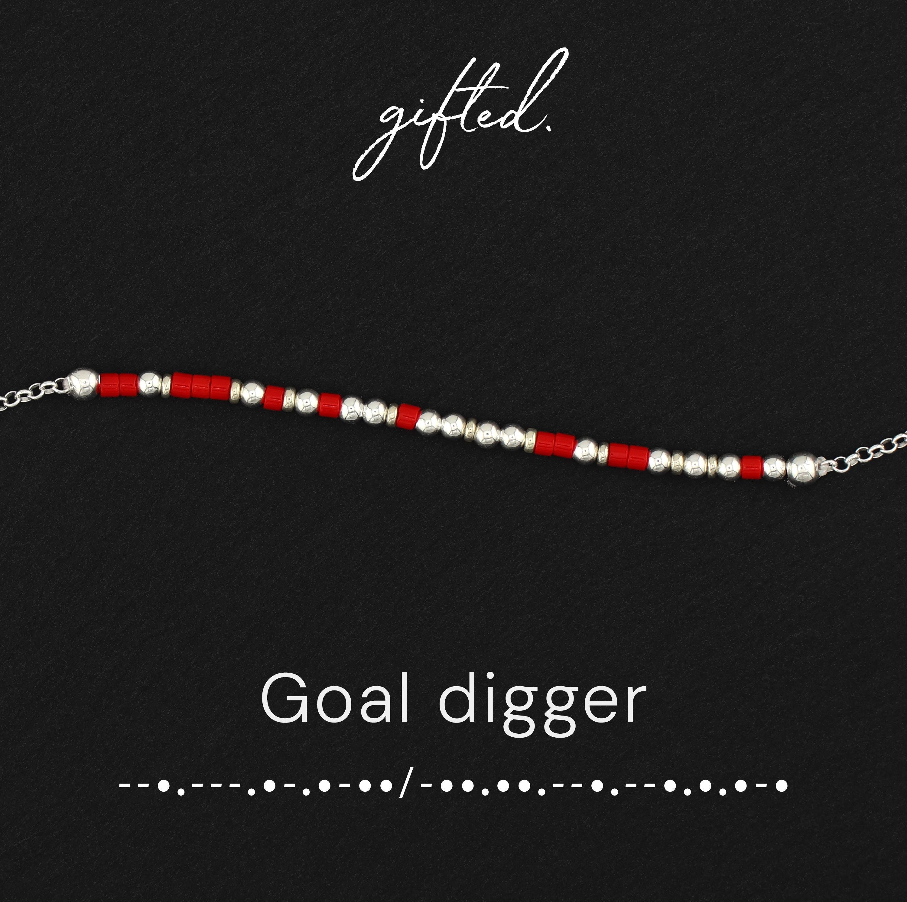 Custom Morse Code Bracelet, Goal Digger | Entrepreneur & Solopreneur Self Empowerment Gift | Hidden Message Jewelry
