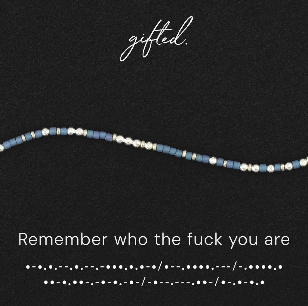 Custom Morse Code Bracelet, Remember Who The Fuck You Are | Self Empowerment & Confidence Gift | Hidden Message Jewelry