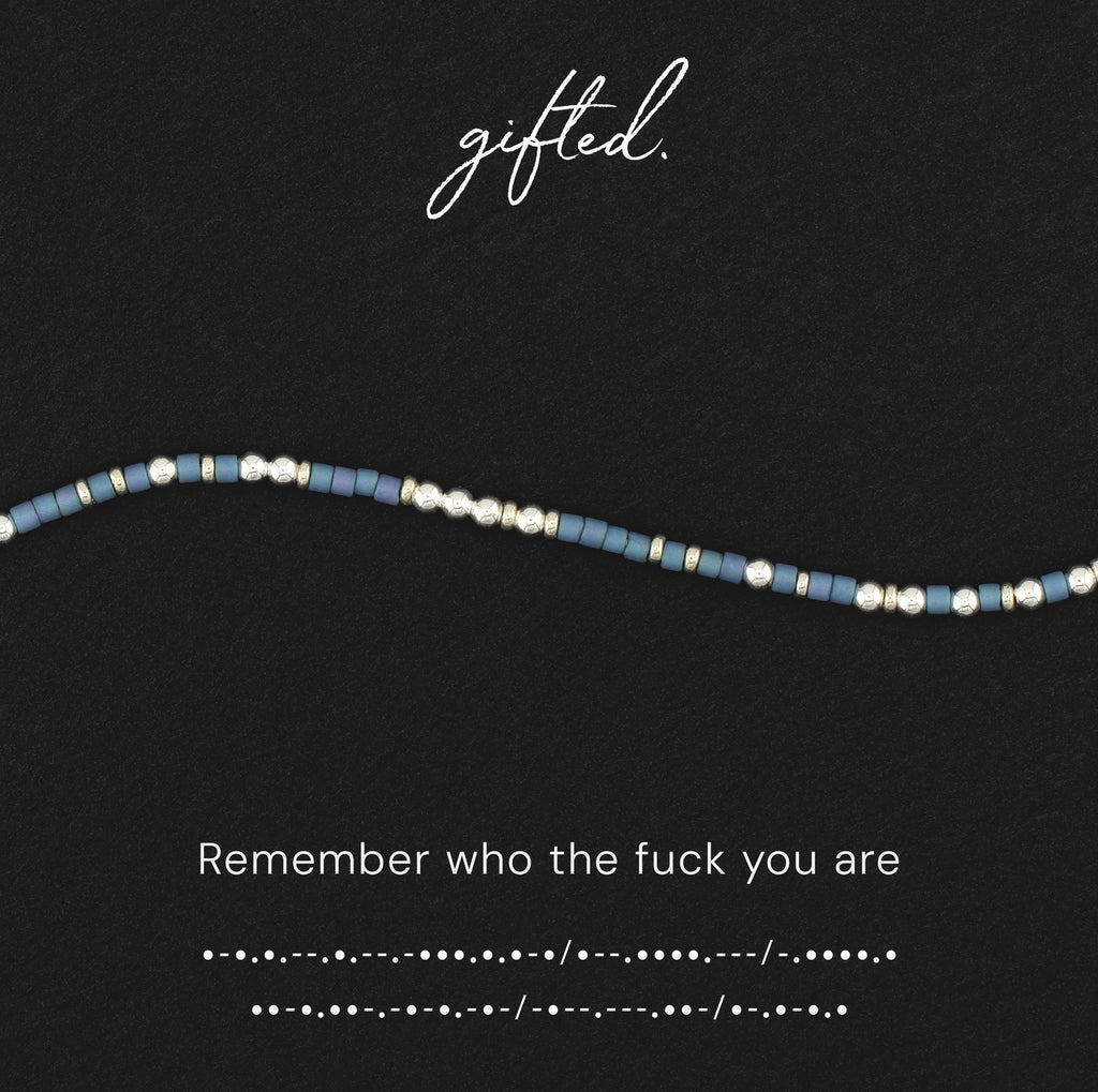 Custom Morse Code Bracelet, Remember Who The Fuck You Are | Self Empowerment & Confidence Gift | Hidden Message Jewelry