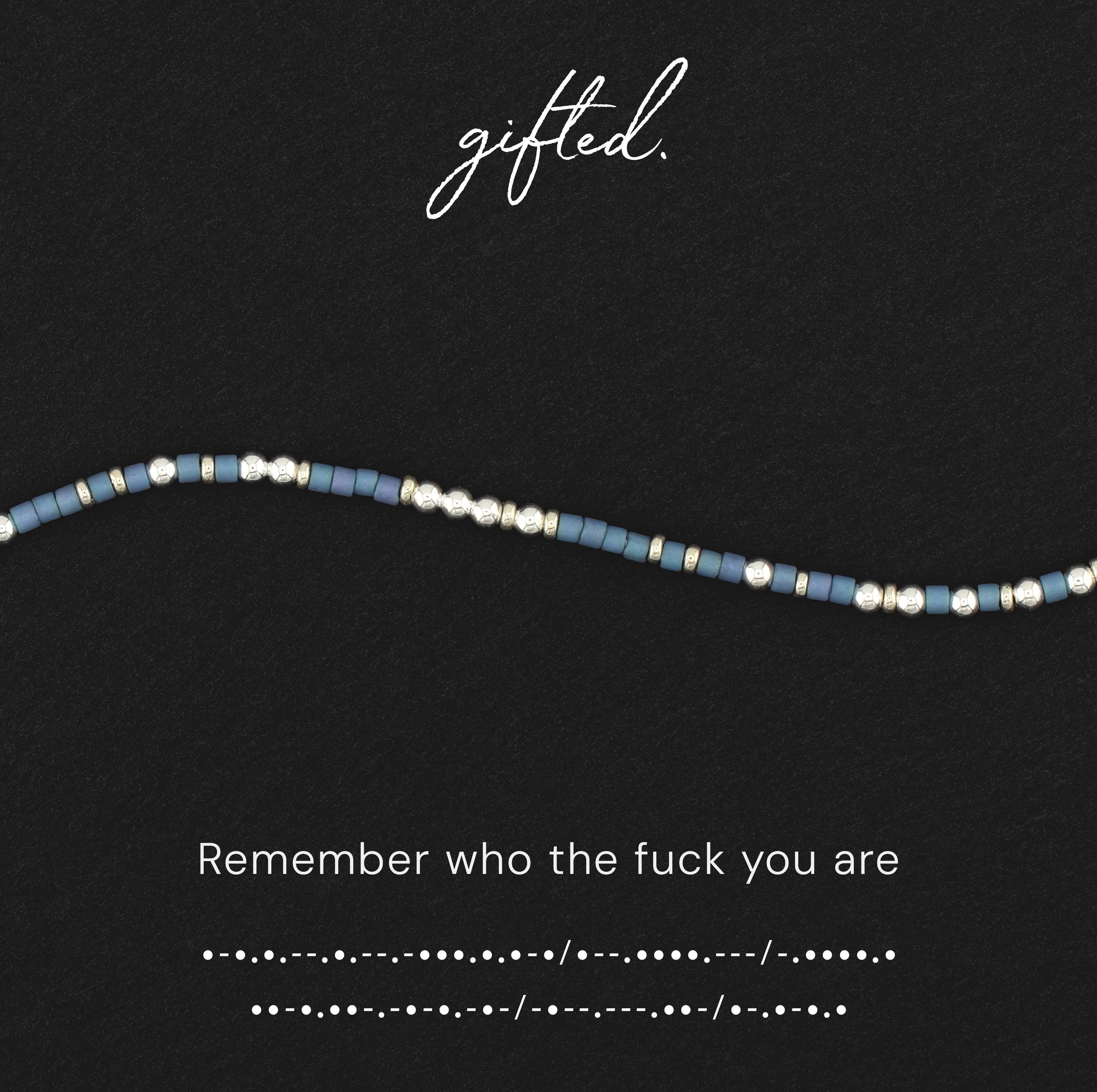 Custom Morse Code Bracelet, Remember Who The Fuck You Are | Self Empowerment & Confidence Gift | Hidden Message Jewelry