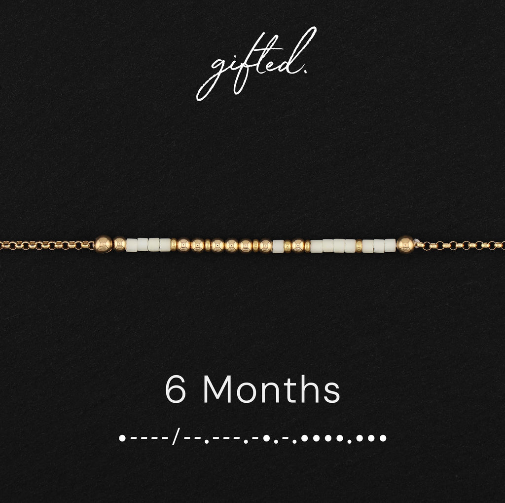 Custom Morse Code Bracelet, 6 Months | Sobriety Milestone & Recovery Gift | Hidden Message Jewelry