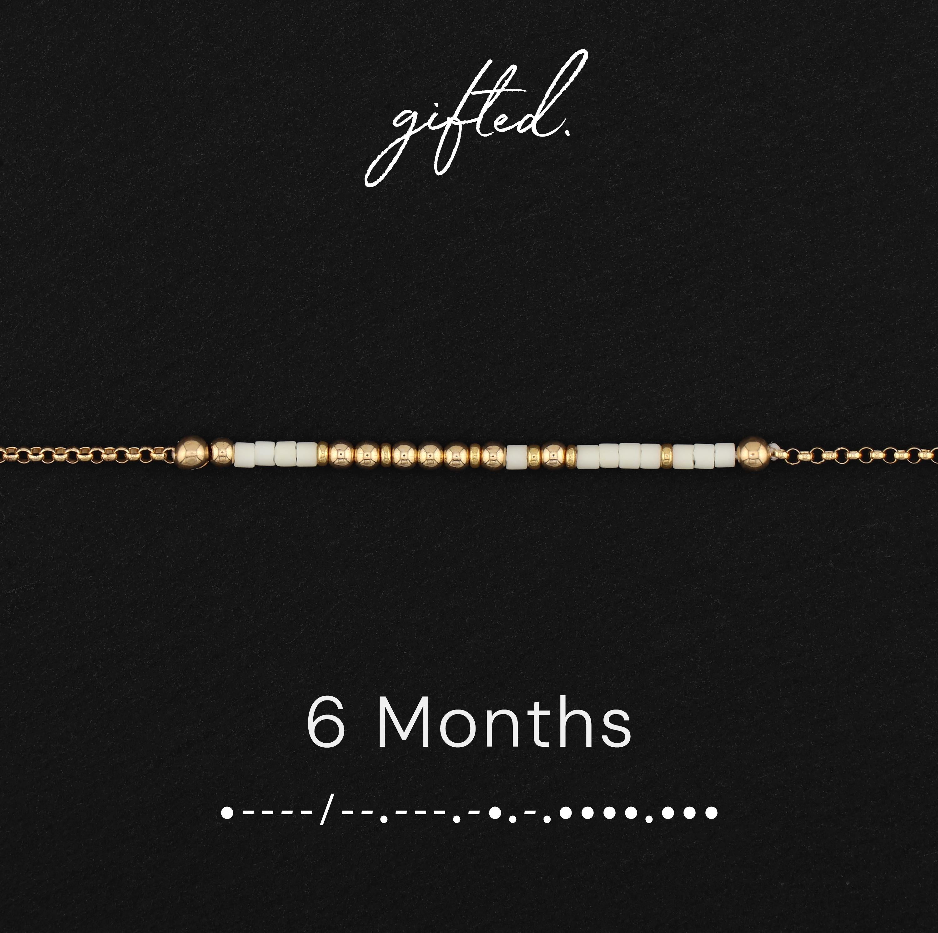 Custom Morse Code Bracelet, 6 Months | Sobriety Milestone & Recovery Gift | Hidden Message Jewelry