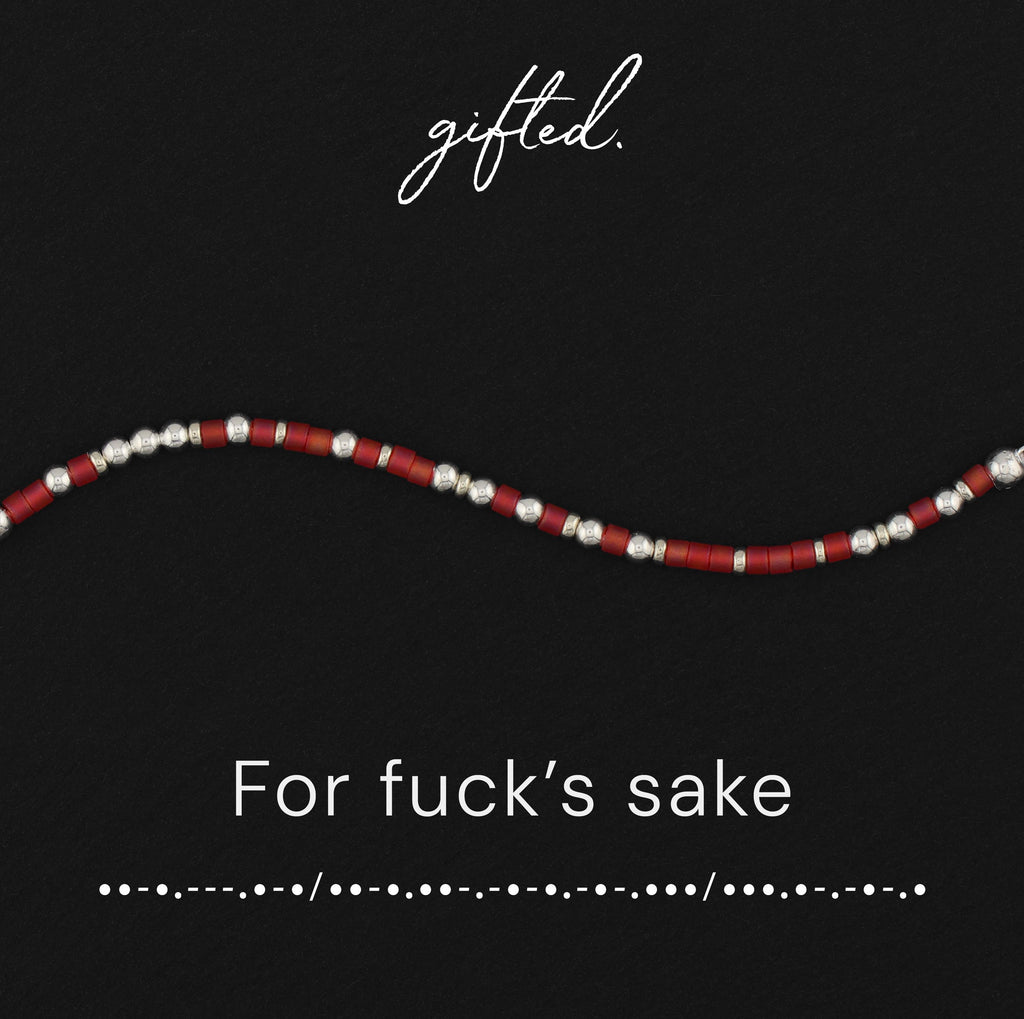 Custom Morse Code Bracelet, For Fuck's Sake | Sarcastic Coworker & Bestie Gift | Hidden Message Jewelry