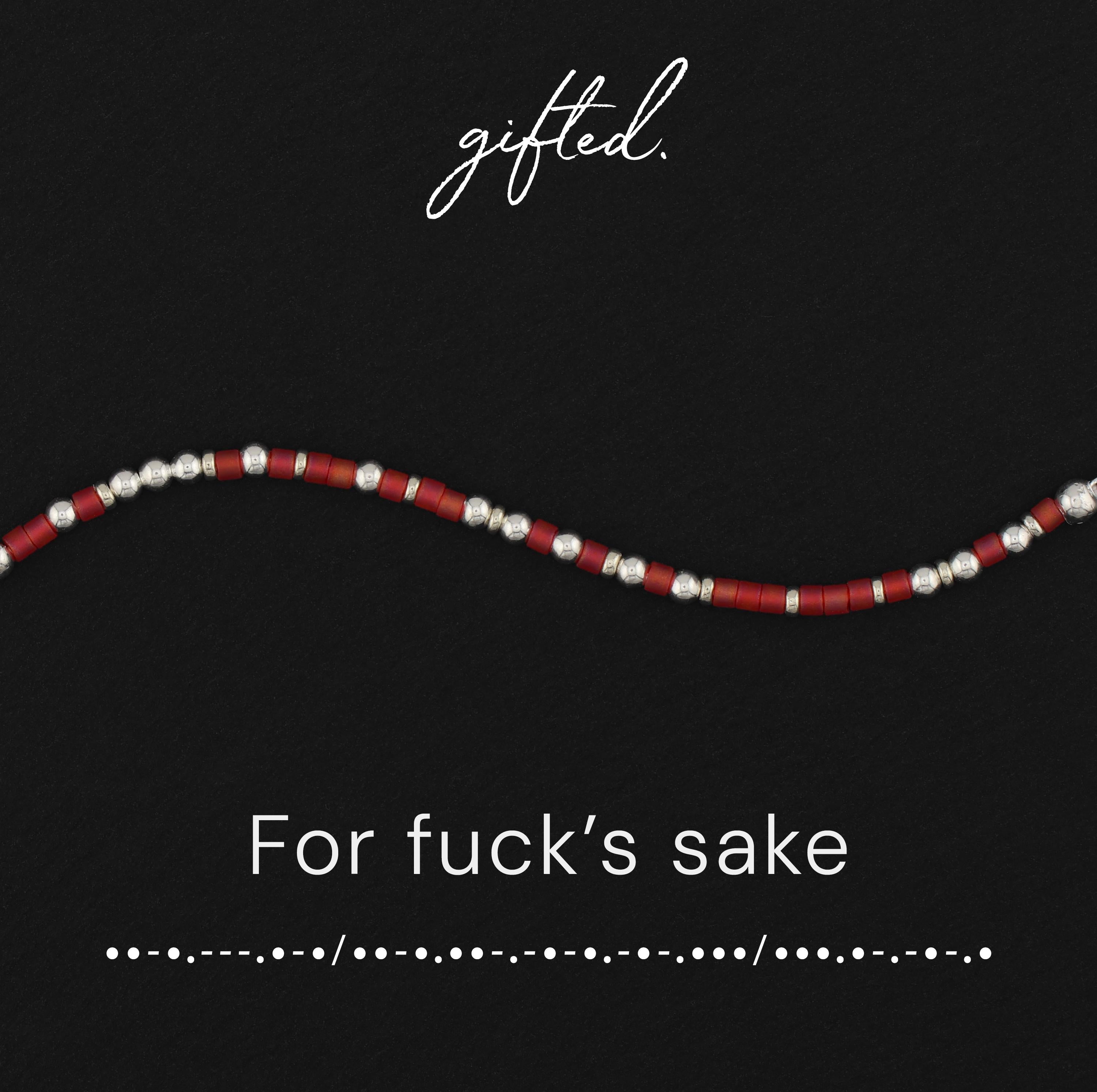 Custom Morse Code Bracelet, For Fuck's Sake | Sarcastic Coworker & Bestie Gift | Hidden Message Jewelry