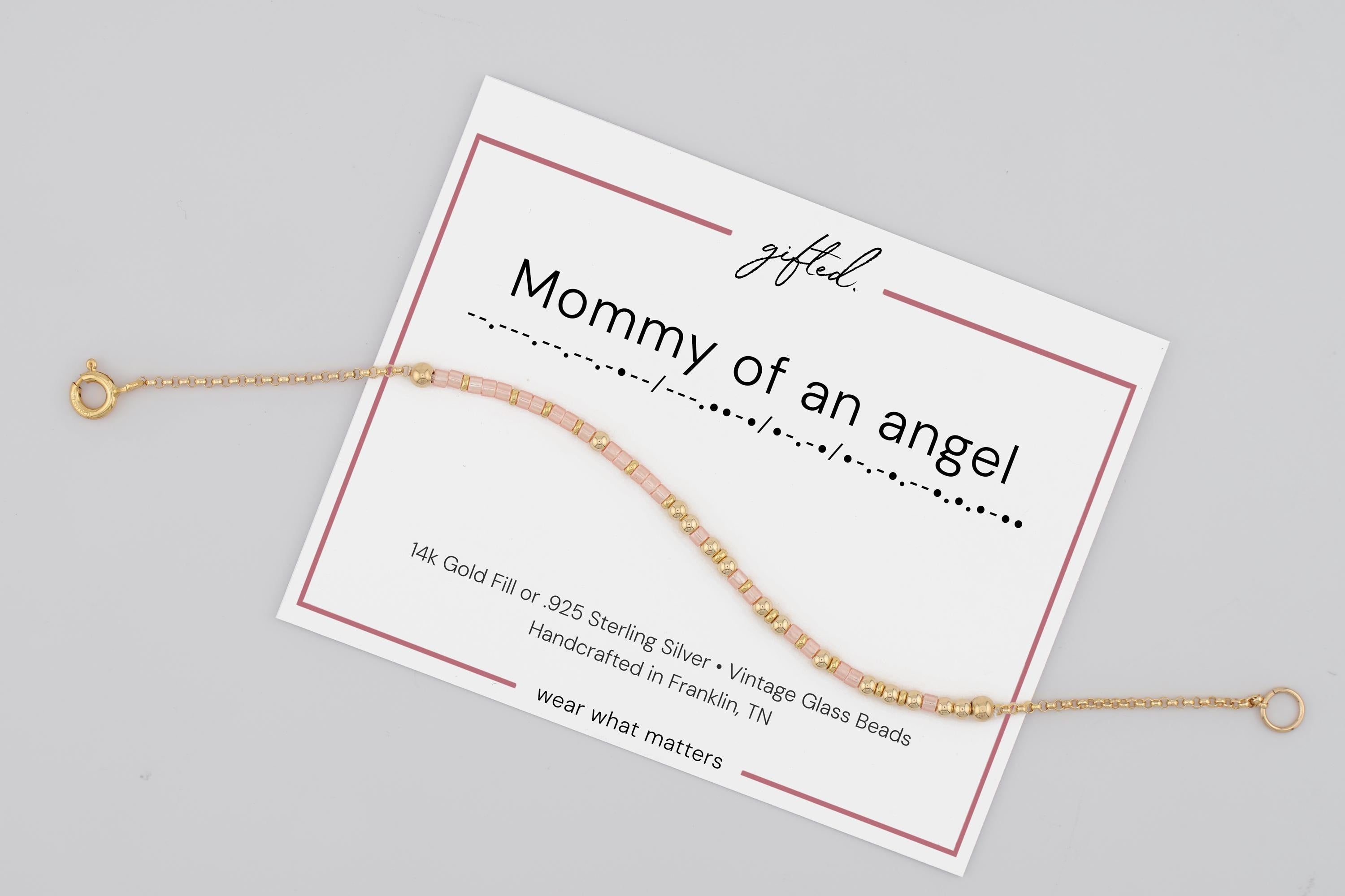 Custom Morse Code Bracelet, Mommy of an Angel | Miscarriage Memorial & Infant Loss Gift | Hidden Message Jewelry