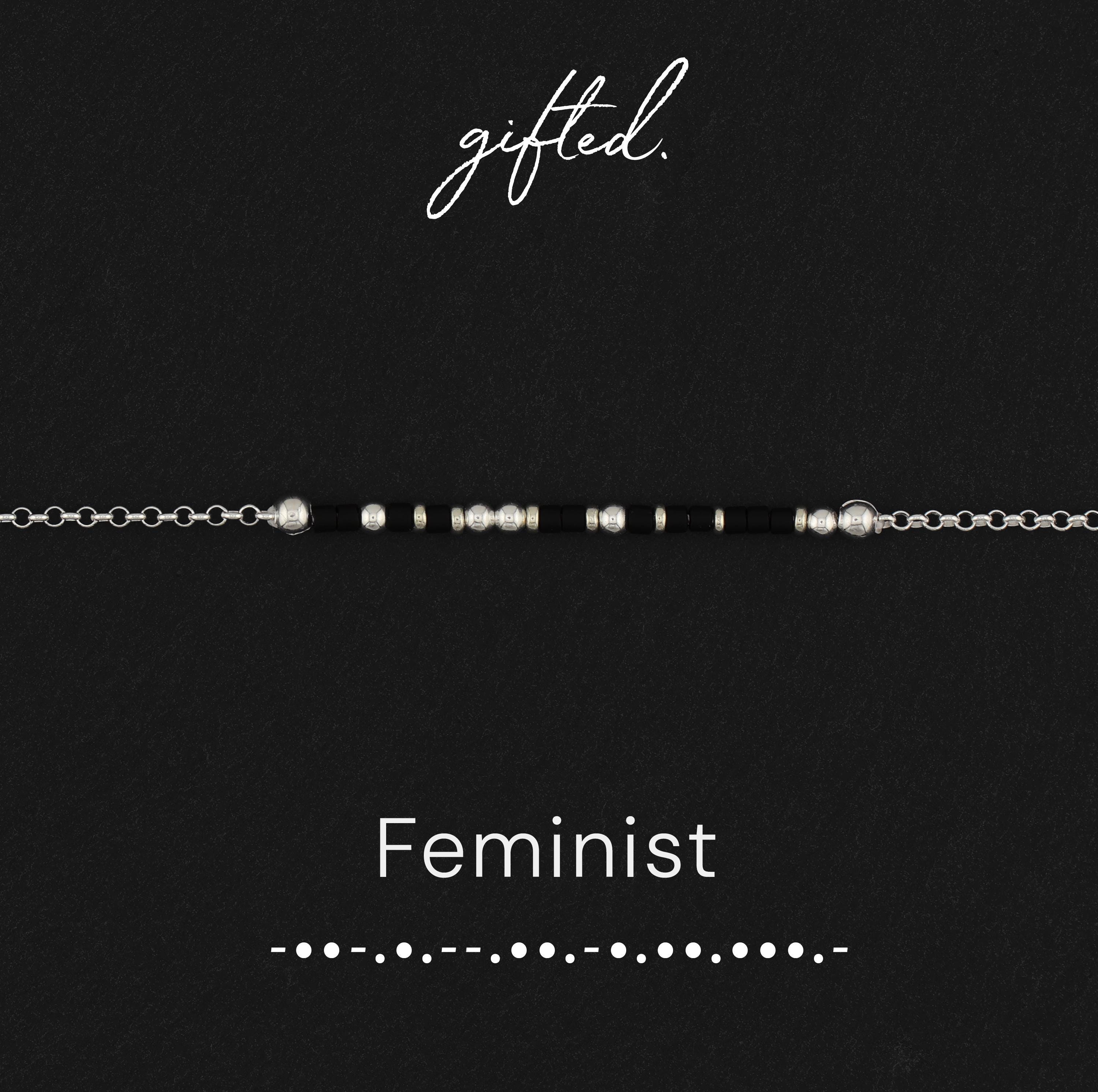 Custom Morse Code Bracelet, Feminist | Womens Rights & Empowerment Gift | Hidden Message Jewelry