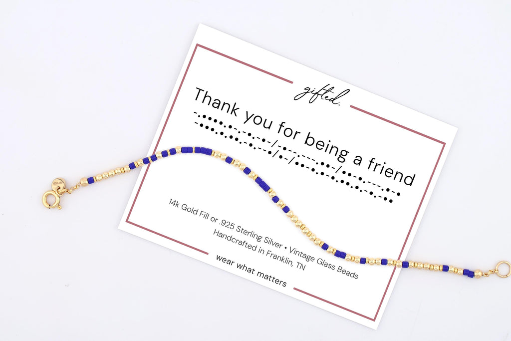 Custom Morse Code Bracelet, Thank You for Being a Friend | Nostalgic Friendship Gift | Hidden Message Jewelry