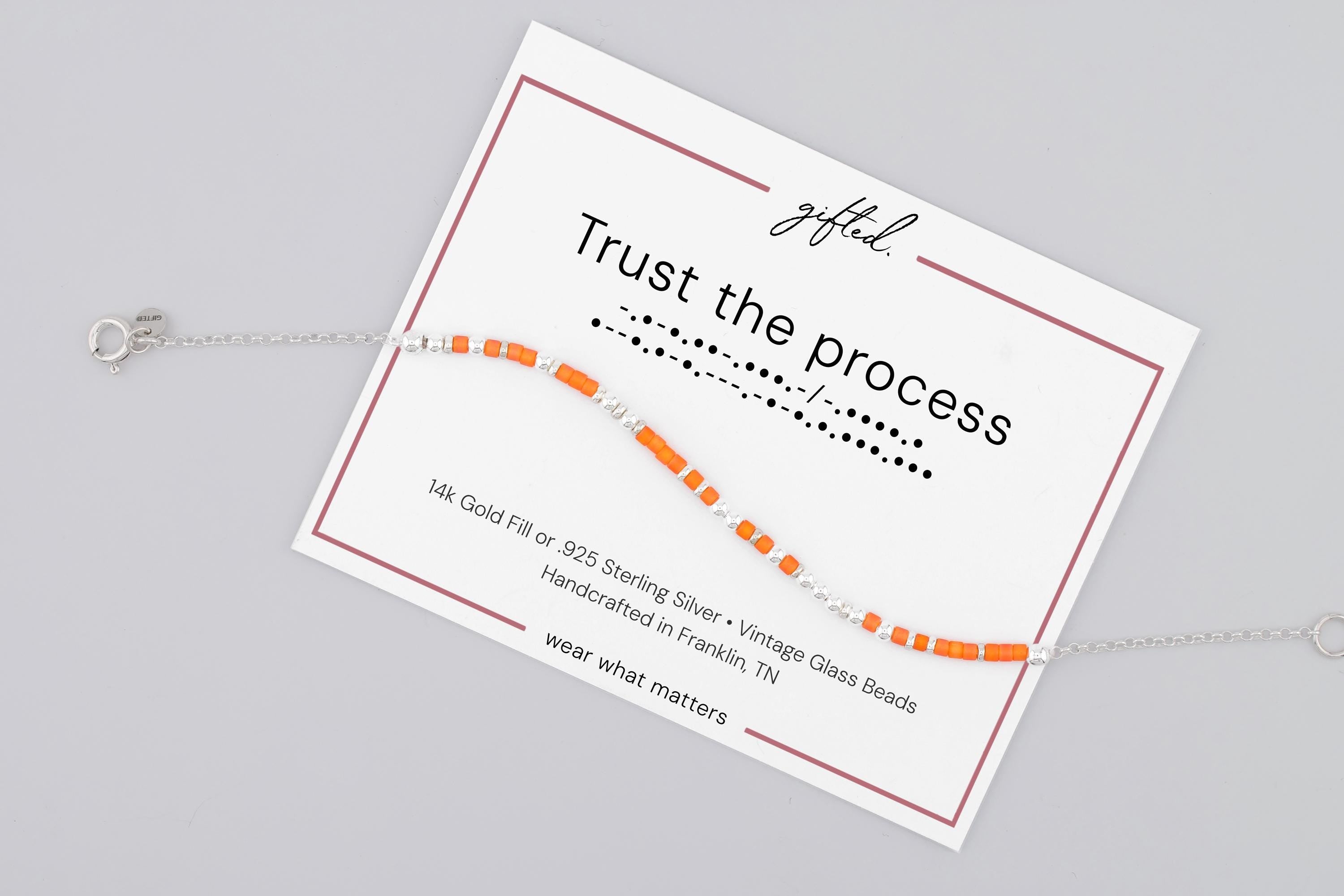 Custom Morse Code Bracelet, Trust the Process | Spiritual Growth & Healing Gift | Hidden Message Jewelry