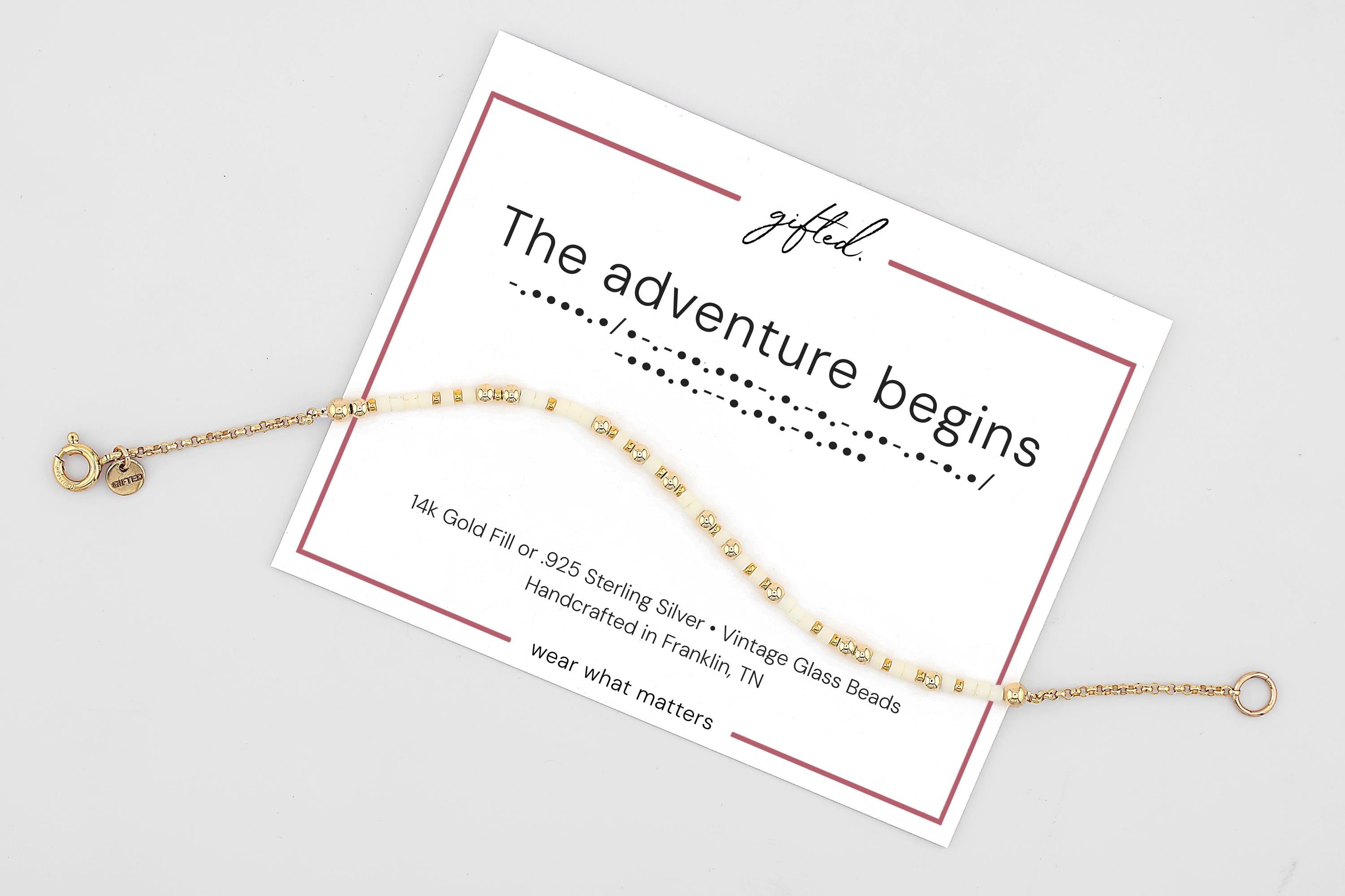 Custom Morse Code Bracelet, The Adventure Begins | Graduation & Retirement Gift | New Beginnings | Hidden Message Jewelry
