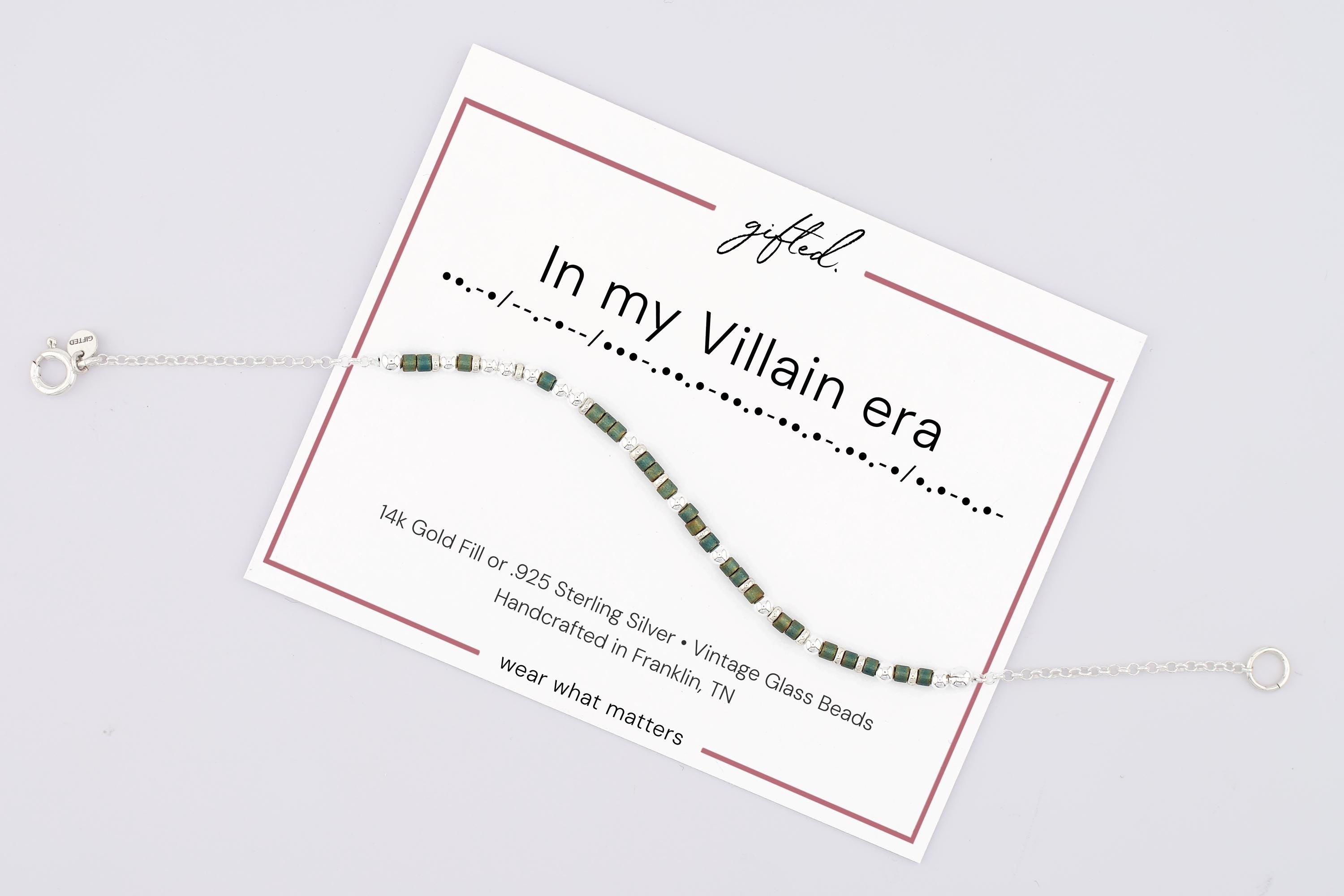 Custom Morse Code Bracelet, In My Villain Era | Boundaries & Self-Empowerment Gift | Hidden Message Jewelry