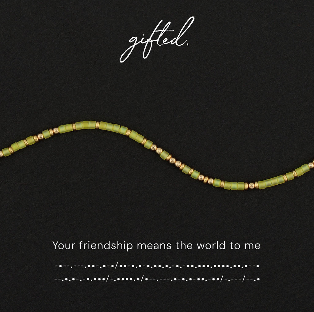 SEO - Custom Morse Code Bracelet, Your Friendship Means the World to Me | Best Friend Gift | Hidden Message Jewelry