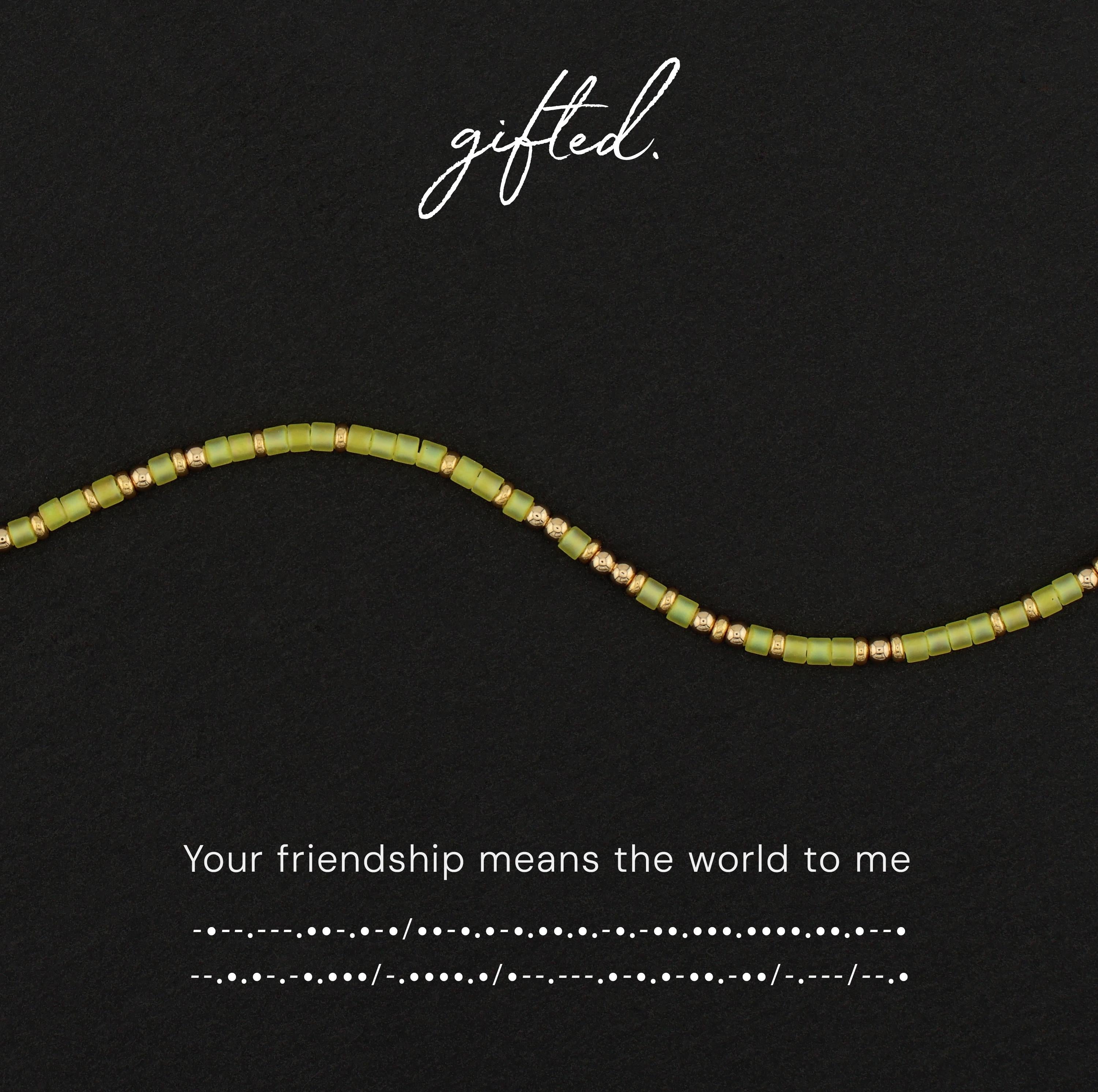 SEO - Custom Morse Code Bracelet, Your Friendship Means the World to Me | Best Friend Gift | Hidden Message Jewelry