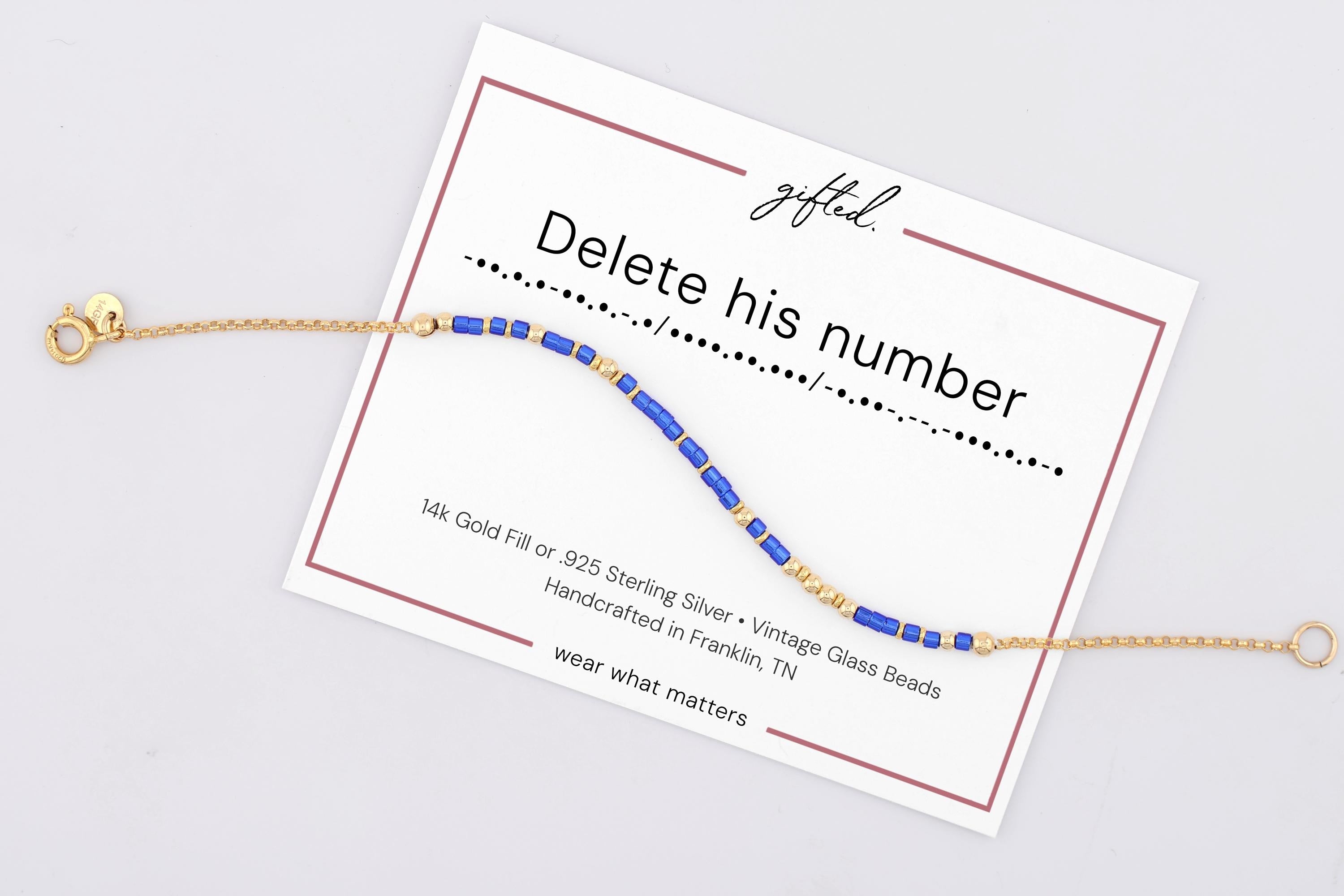 SEO - Custom Morse Code Bracelet, Delete His Number | Breakup & Empowerment Gift | Hidden Message Jewelry