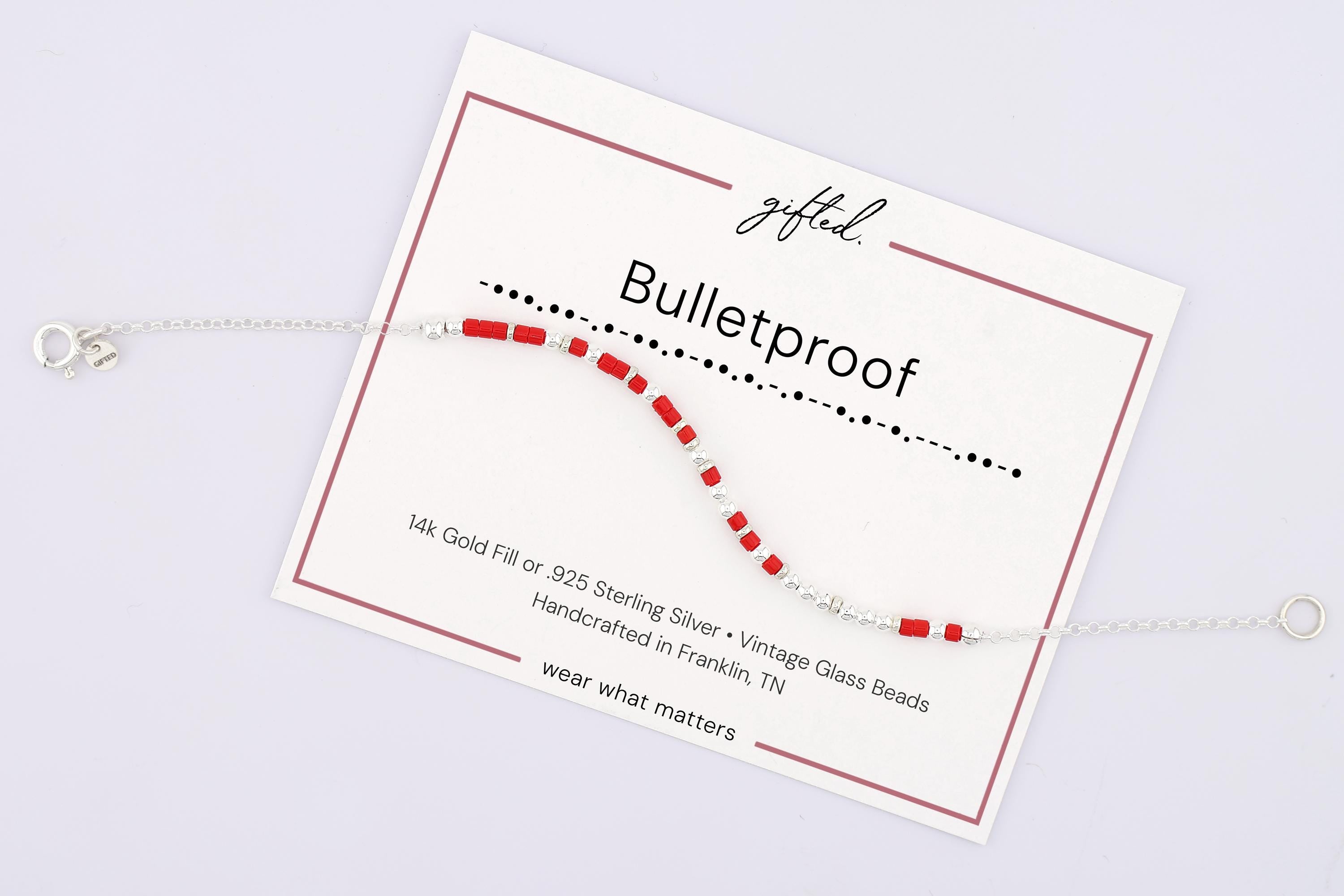 Custom Morse Code Bracelet, Bulletproof | Self Empowerment & Resilience Gift | Hidden Message Jewelry