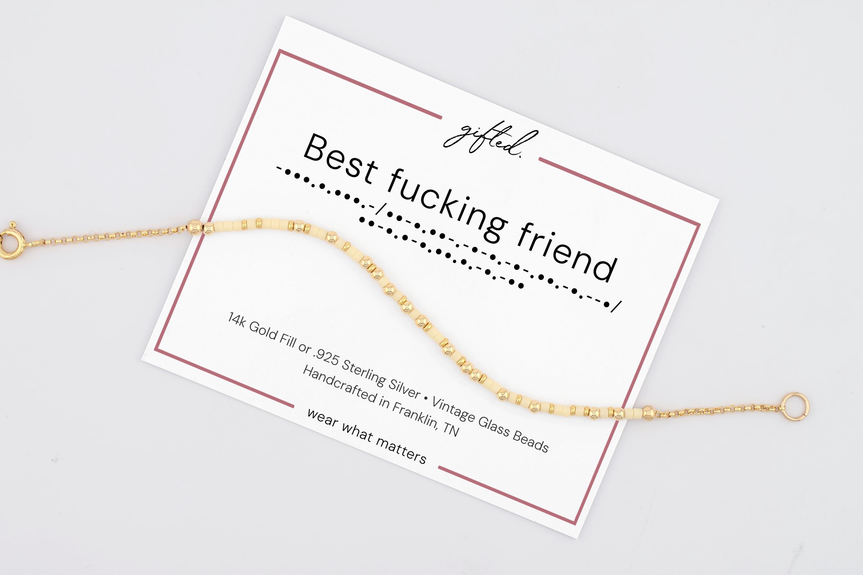 Custom Morse Code Bracelet, Best Fucking Friend | Best Friend & Bachelorette Gift | Hidden Message Jewelry