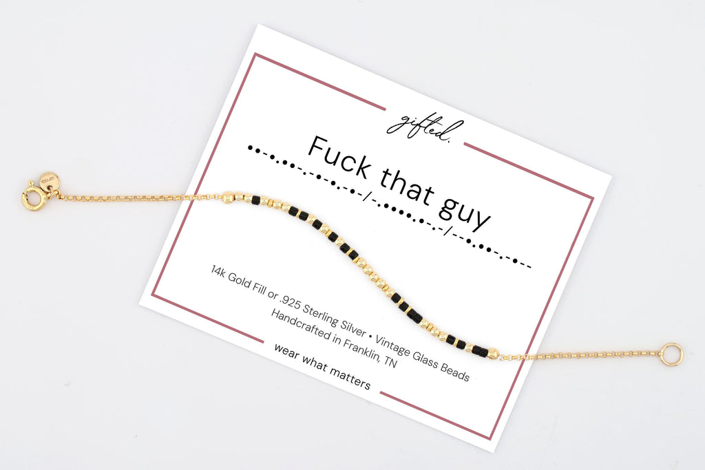SEO - Custom Morse Code Bracelet, Fuck That Guy | Breakup & Friend Support Gift | Hidden Message Jewelry