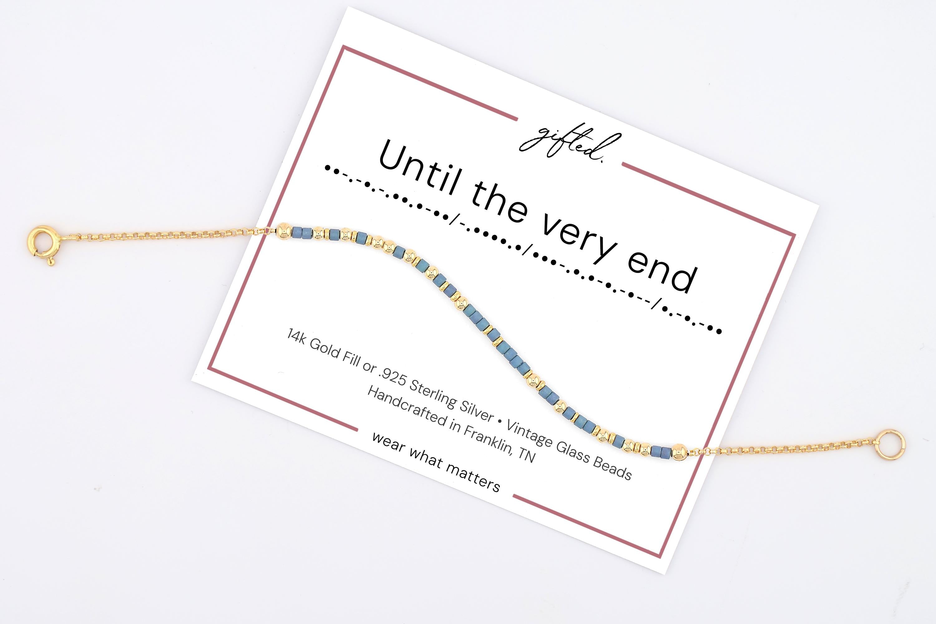 Custom Morse Code Bracelet, Until the Very End | Couples & Personalized Anniversary Gifts | Hidden Message Jewelry