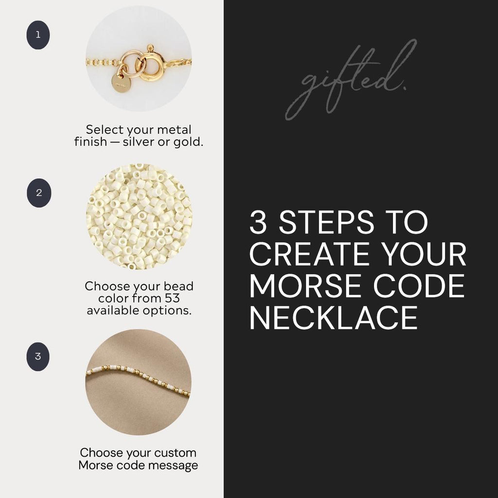 Custom Morse Code Necklace, CHOOSE YOUR MESSAGE | xxxxxxxxxxxxxxx | Hidden Message Jewelry