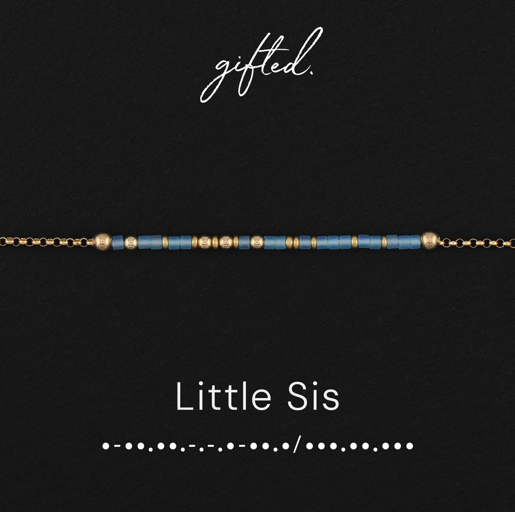 Custom Morse Code Bracelet, Little Sis Gift | Sorority Little & Younger Sister | Hidden Message Jewelry