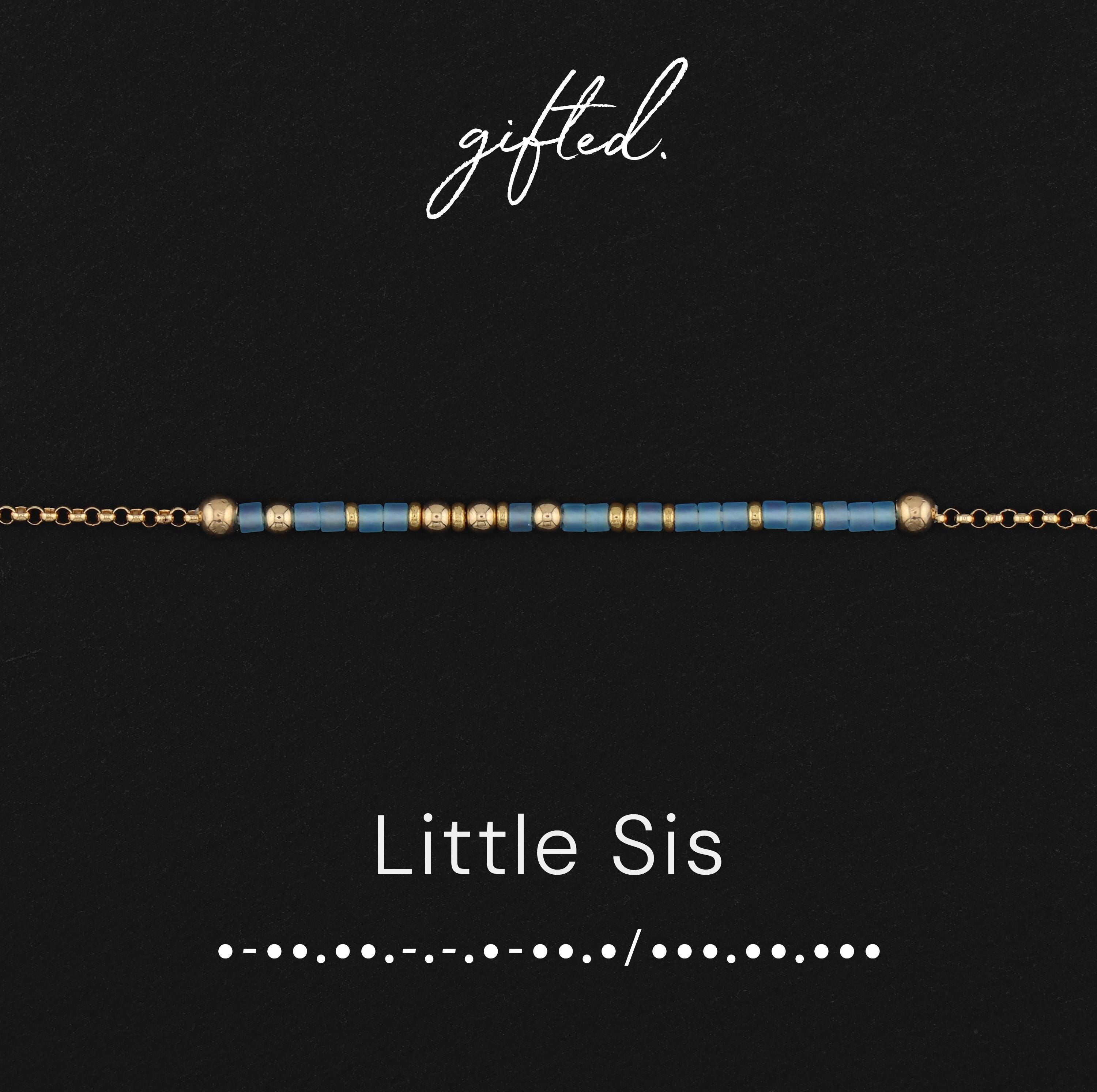 Custom Morse Code Bracelet, Little Sis Gift | Sorority Little & Younger Sister | Hidden Message Jewelry