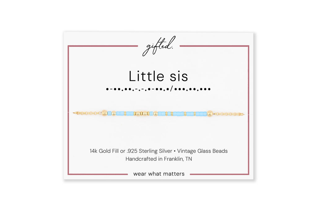 Custom Morse Code Bracelet, Little Sis Gift | Sorority Little & Younger Sister | Hidden Message Jewelry