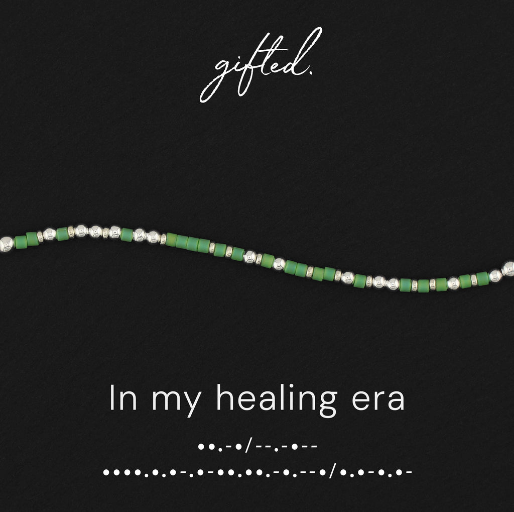 Custom Morse Code Bracelet, In My Healing Era | Self Care & Mental Health Gift | Hidden Message Jewelry