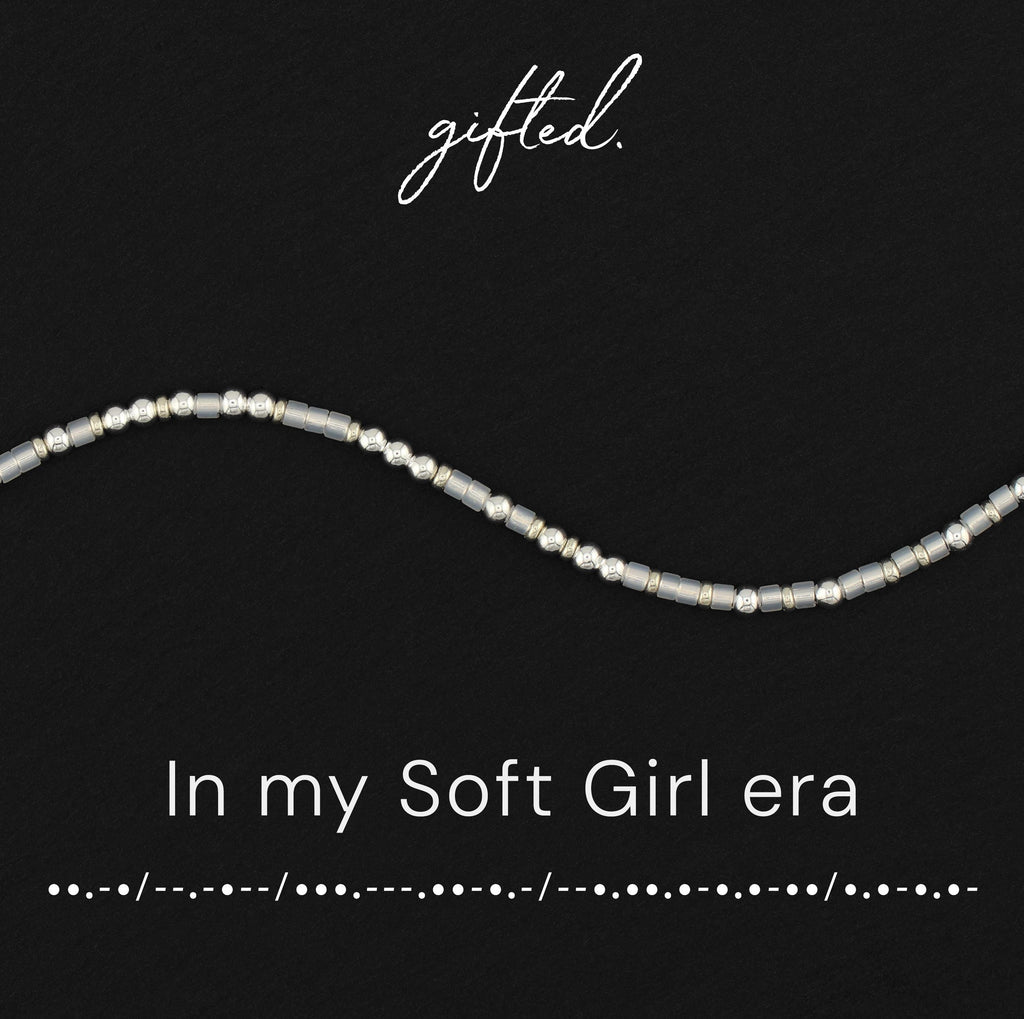 Custom Morse Code Bracelet, In My Soft Girl Era | Self Care, Soft Life & Feminine Energy Gift | Hidden Message Jewelry