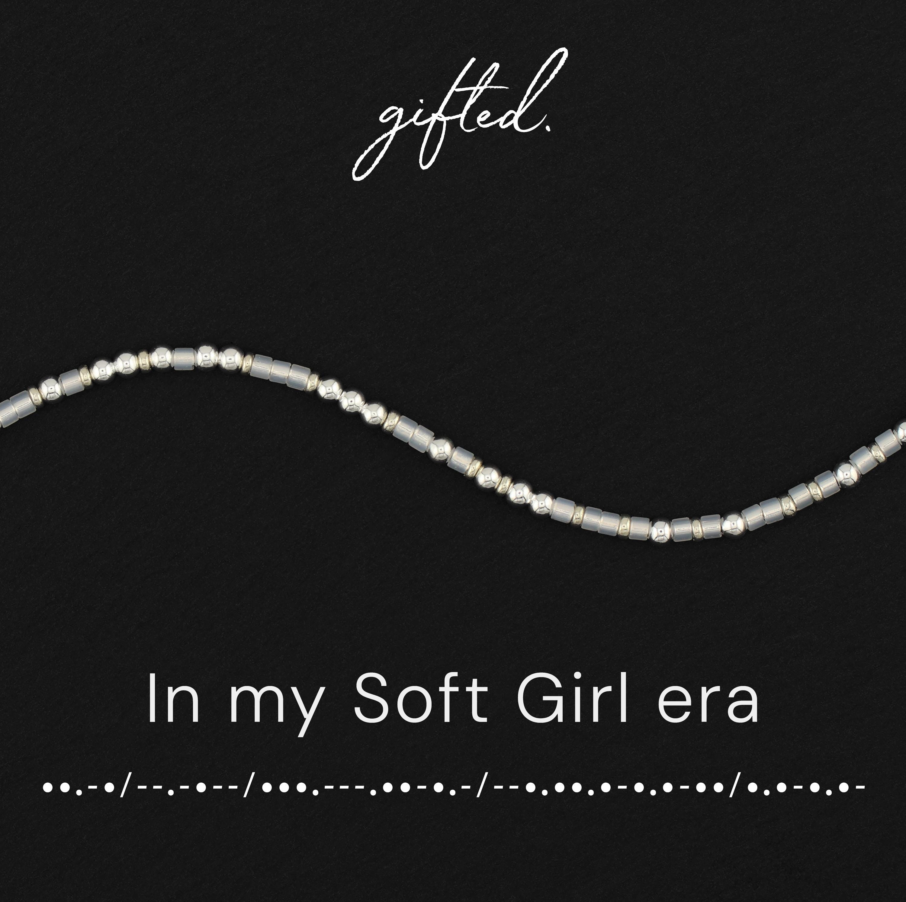 Custom Morse Code Bracelet, In My Soft Girl Era | Self Care, Soft Life & Feminine Energy Gift | Hidden Message Jewelry