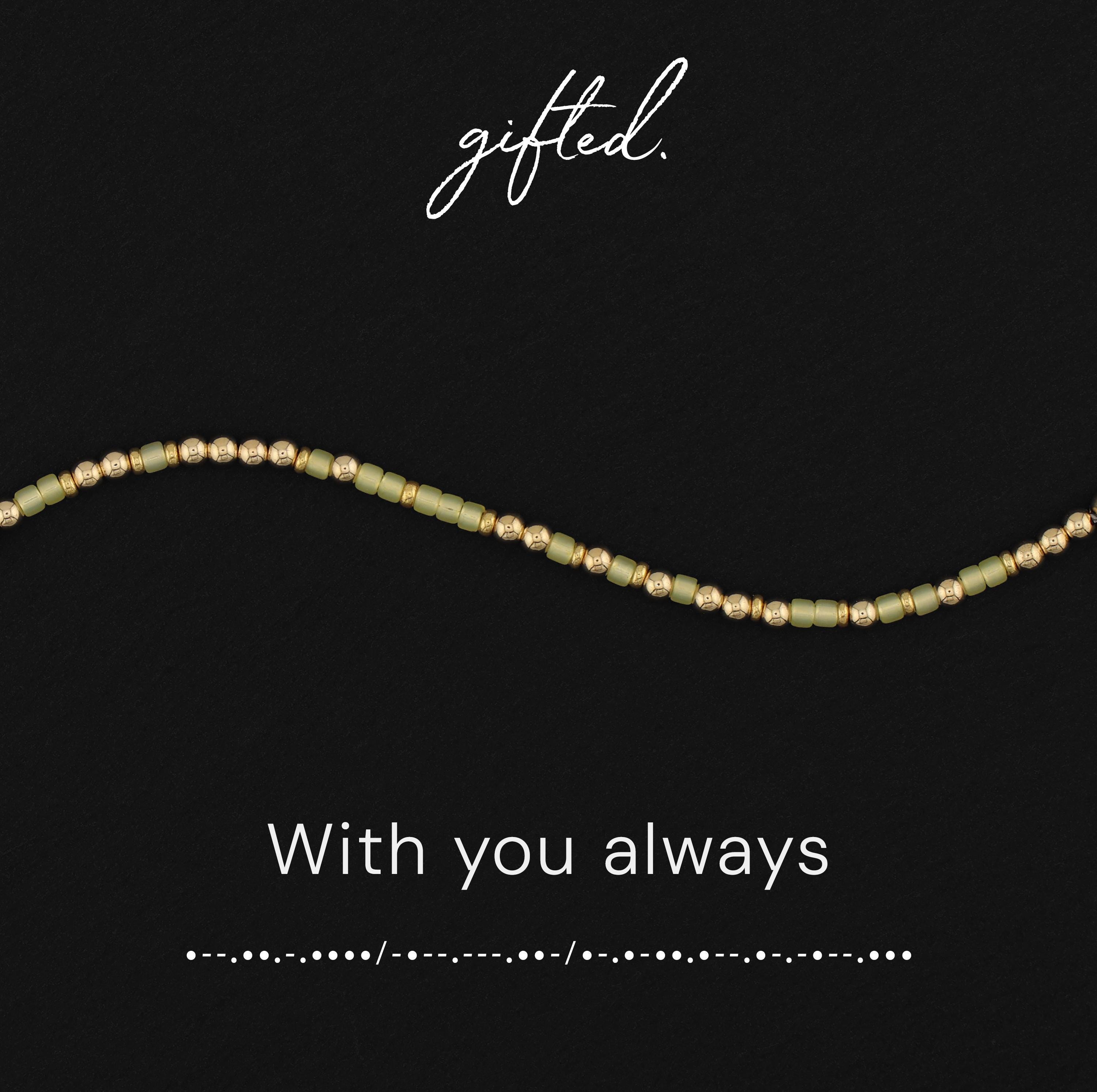 Custom Morse Code Bracelet, With You Always | Memorial Gift Ideas | Hidden Message Jewelry