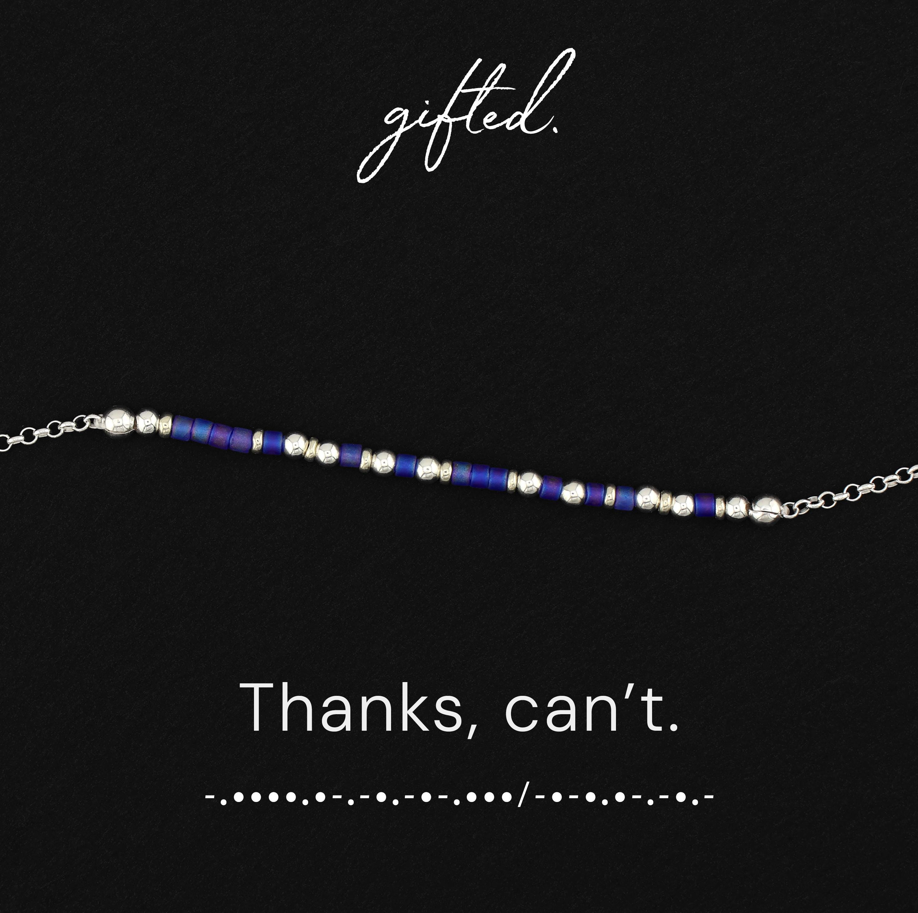 Custom Morse Code Bracelet, Thanks, Can't | Self Empowerment | Hidden Message Jewelry