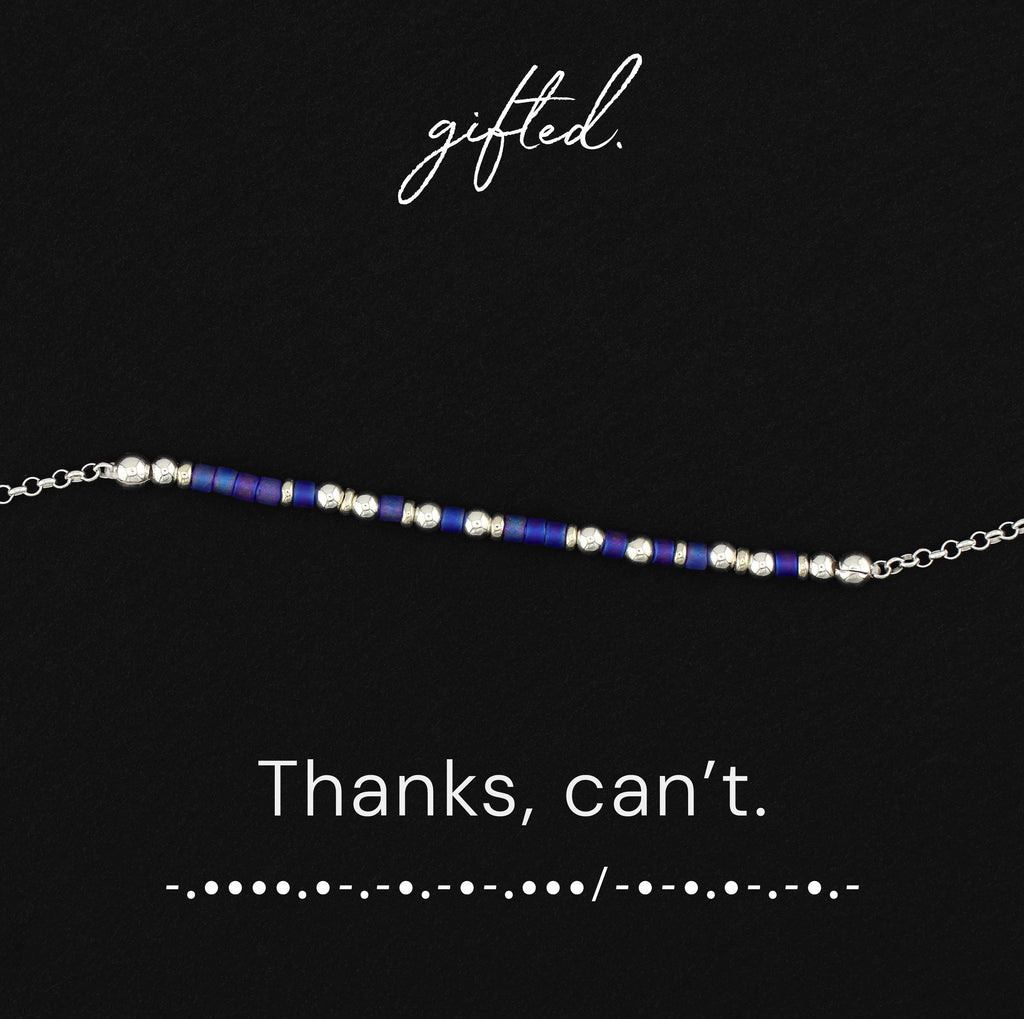 Custom Morse Code Bracelet, Thanks, Can't | Self Empowerment | Hidden Message Jewelry