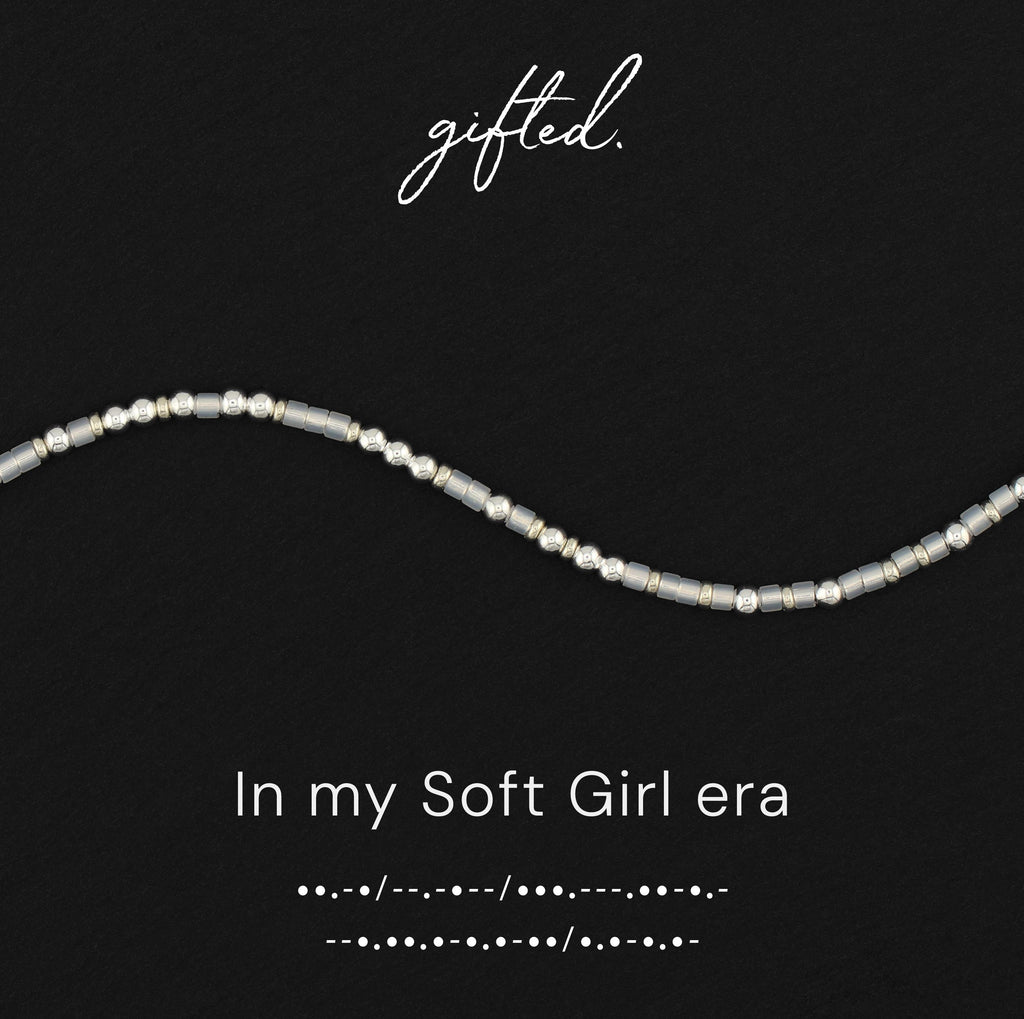Custom Morse Code Bracelet, In My Soft Girl Era | Self Care & Mental Health Gift | Hidden Message Jewelry