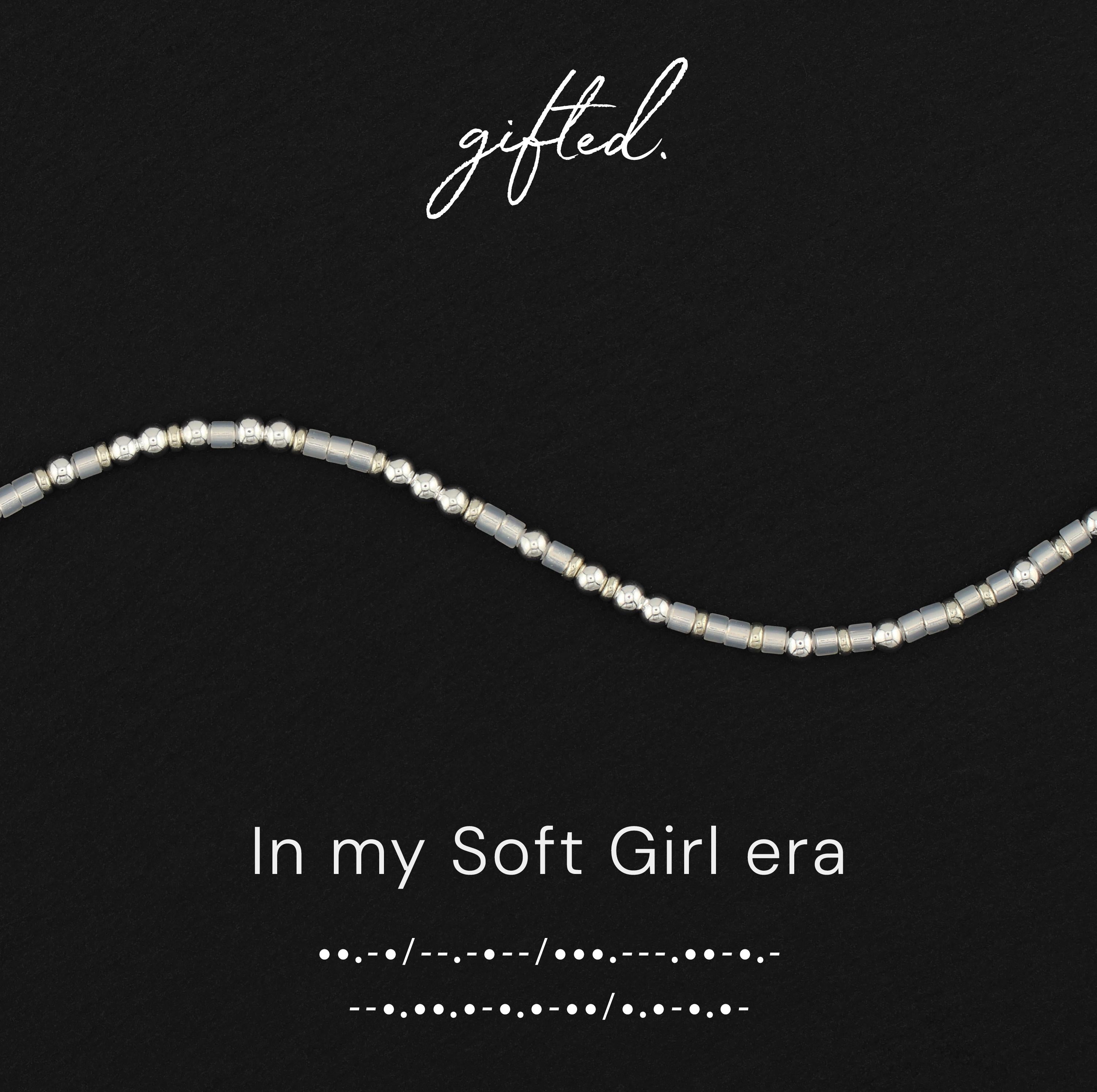 Custom Morse Code Bracelet, In My Soft Girl Era | Self Care & Mental Health Gift | Hidden Message Jewelry
