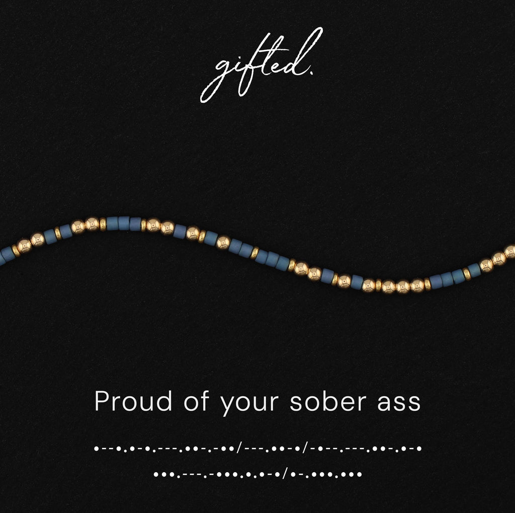 Custom Morse Code Bracelet, Proud of Your Sober Ass | Sobriety Recovery Gift | Hidden Message Jewelry