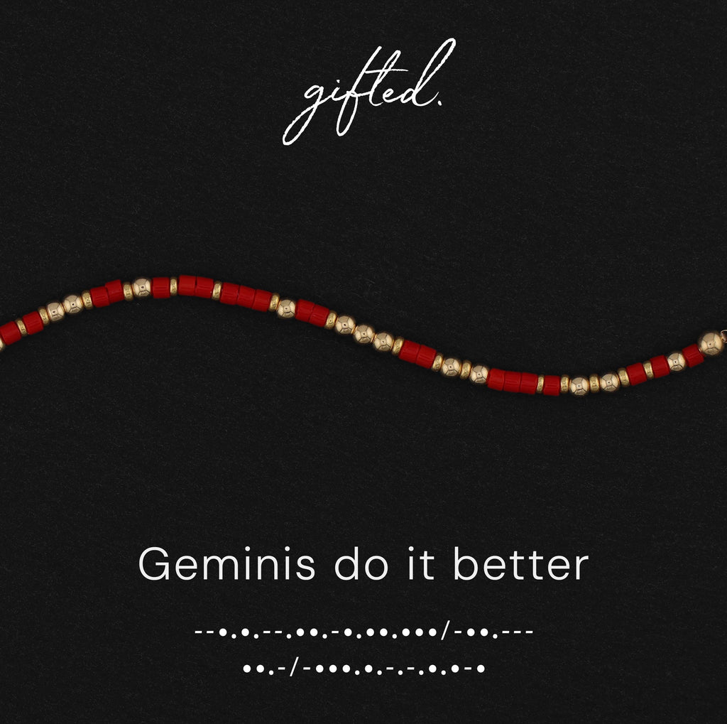 Custom Morse Code Bracelet, Geminis Do It Better | Gemini Zodiac Sign Birthday Gift | Hidden Message Jewelry