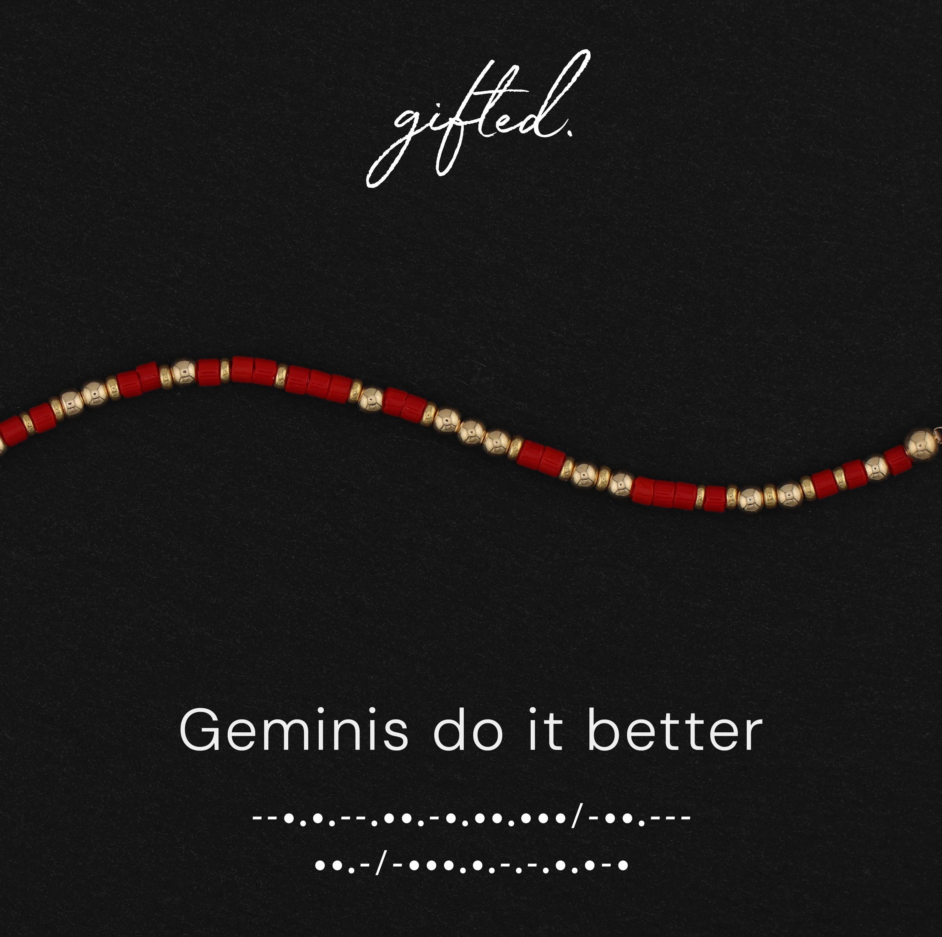 Custom Morse Code Bracelet, Geminis Do It Better | Gemini Zodiac Sign Birthday Gift | Hidden Message Jewelry