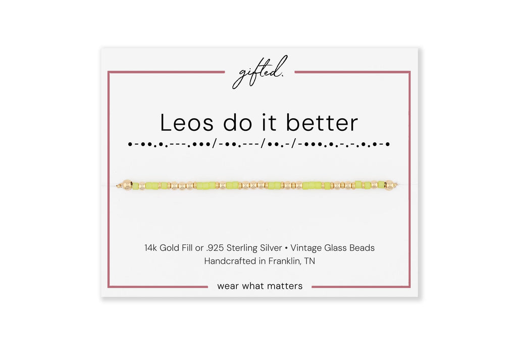 Custom Morse Code Bracelet, Leos Do It Better | Leo Star Sign Zodiac Birthday Gift | Hidden Message Jewelry