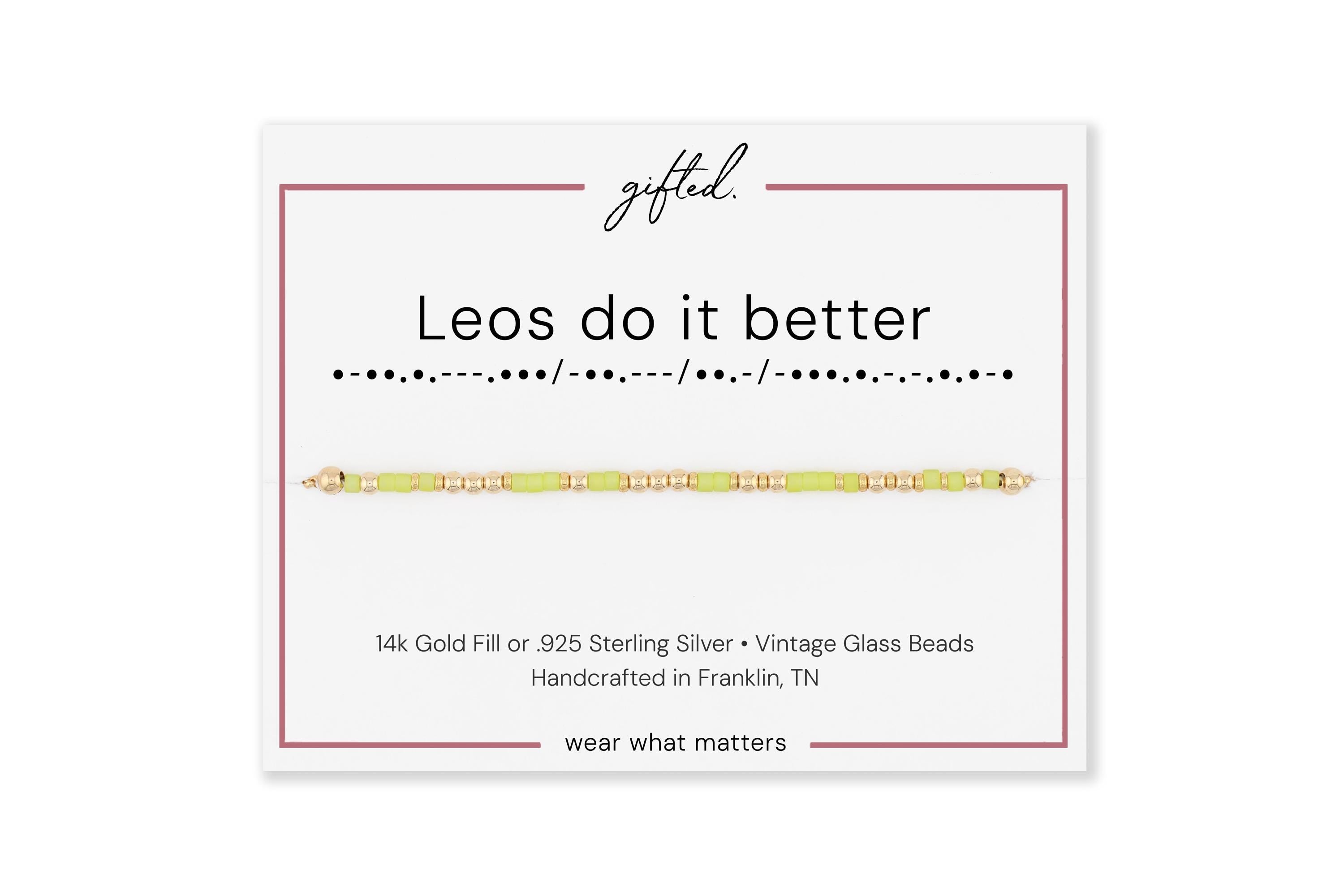 Custom Morse Code Bracelet, Leos Do It Better | Leo Star Sign Zodiac Birthday Gift | Hidden Message Jewelry