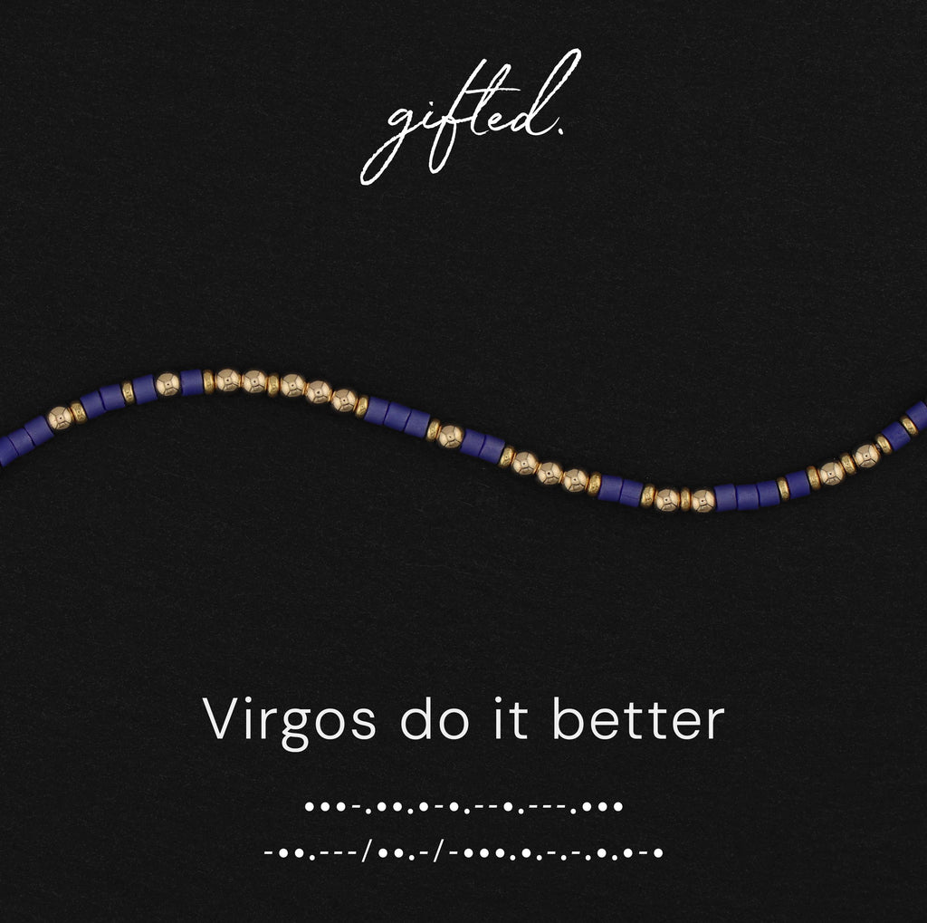 Custom Morse Code Bracelet, Virgos Do It Better | Virgo Star Sign Zodiac Birthday Gift | Hidden Message Jewelry