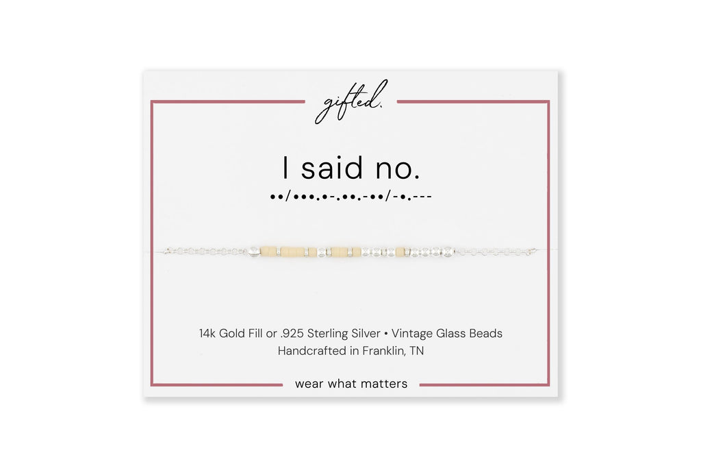 Custom Morse Code Bracelet, I Said No | Sassy Self Empowerment & Anti People Pleaser Gift | Hidden Message Jewelry