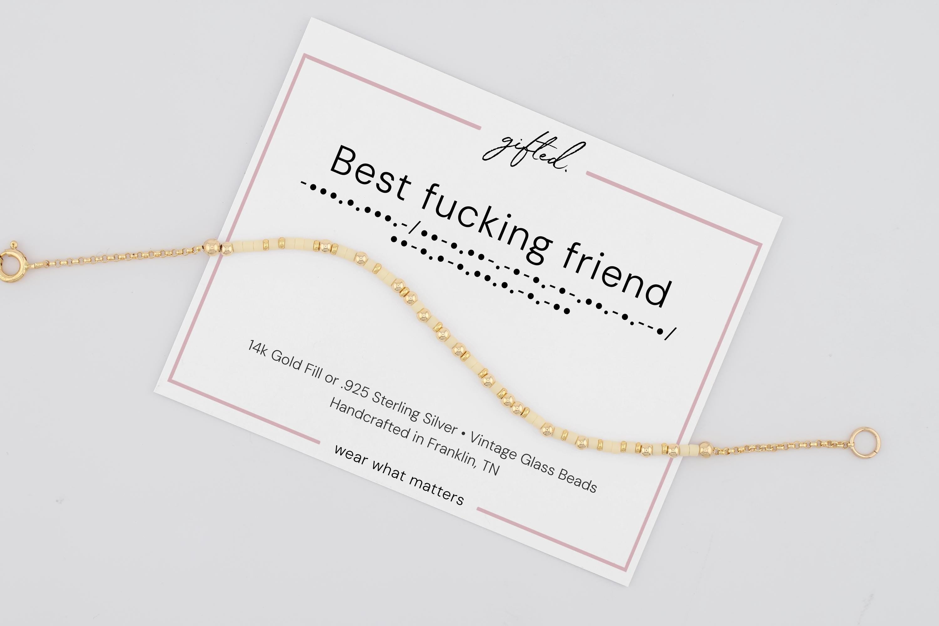 Custom Morse Code Bracelet, Best Fucking Sister | Self Care & Mental Health Gift | Hidden Message Jewelry