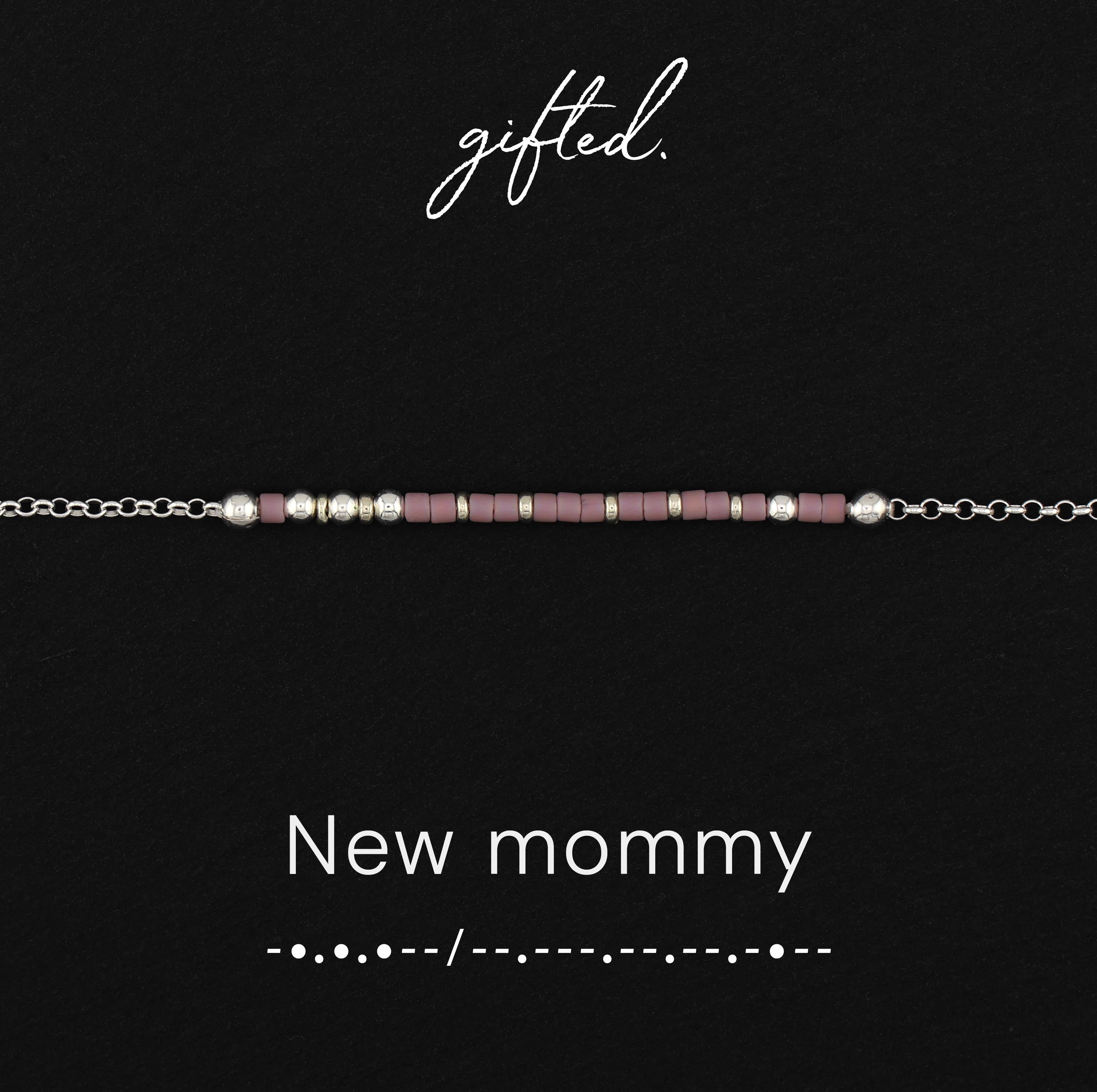 Custom Morse Code Bracelet, New Mommy | Birth of Child Gift | New Mother Present | Hidden Message Jewelry