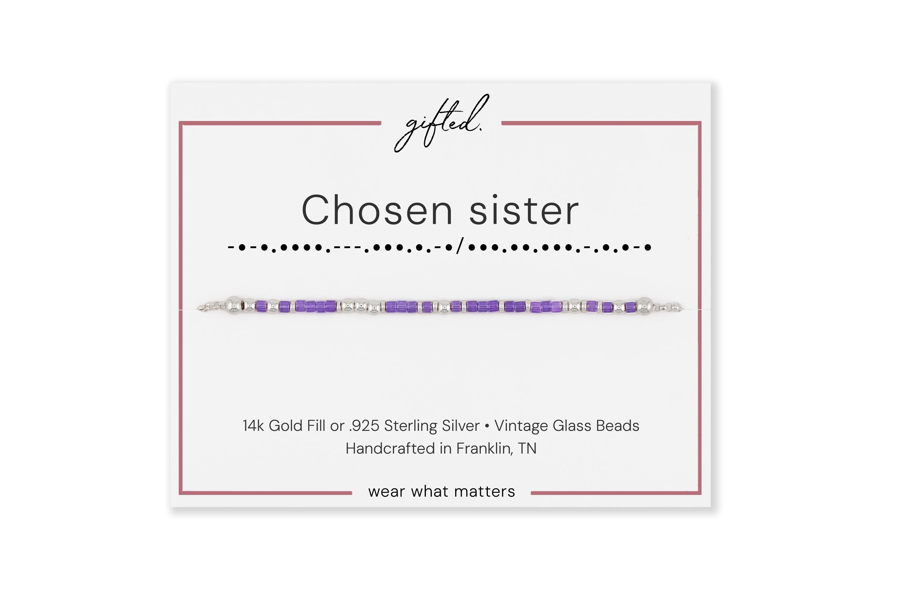 Custom Morse Code Bracelet, Chosen Sister Gift | Bonus & Blended Family Gift | Hidden Message Jewelry