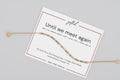 Until We Meet Again spelled in Morse code on a beaded bracelet, shown on its printed gift card