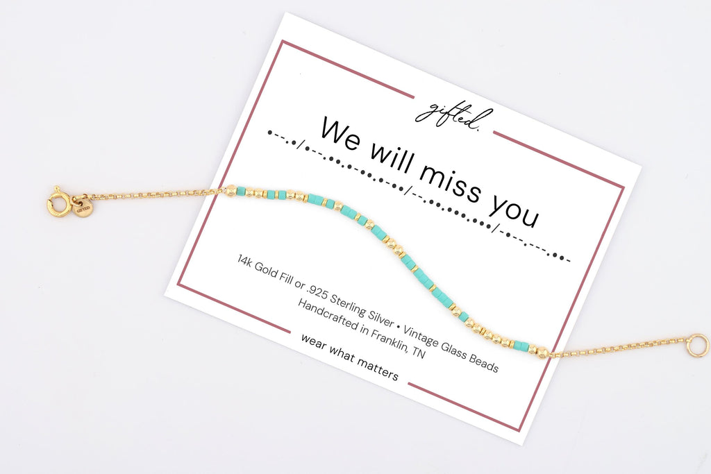 Custom Morse Code Bracelet, We Will Miss You | You Made a Difference | Retirement Gifts for Women | Hidden Message Jewelry