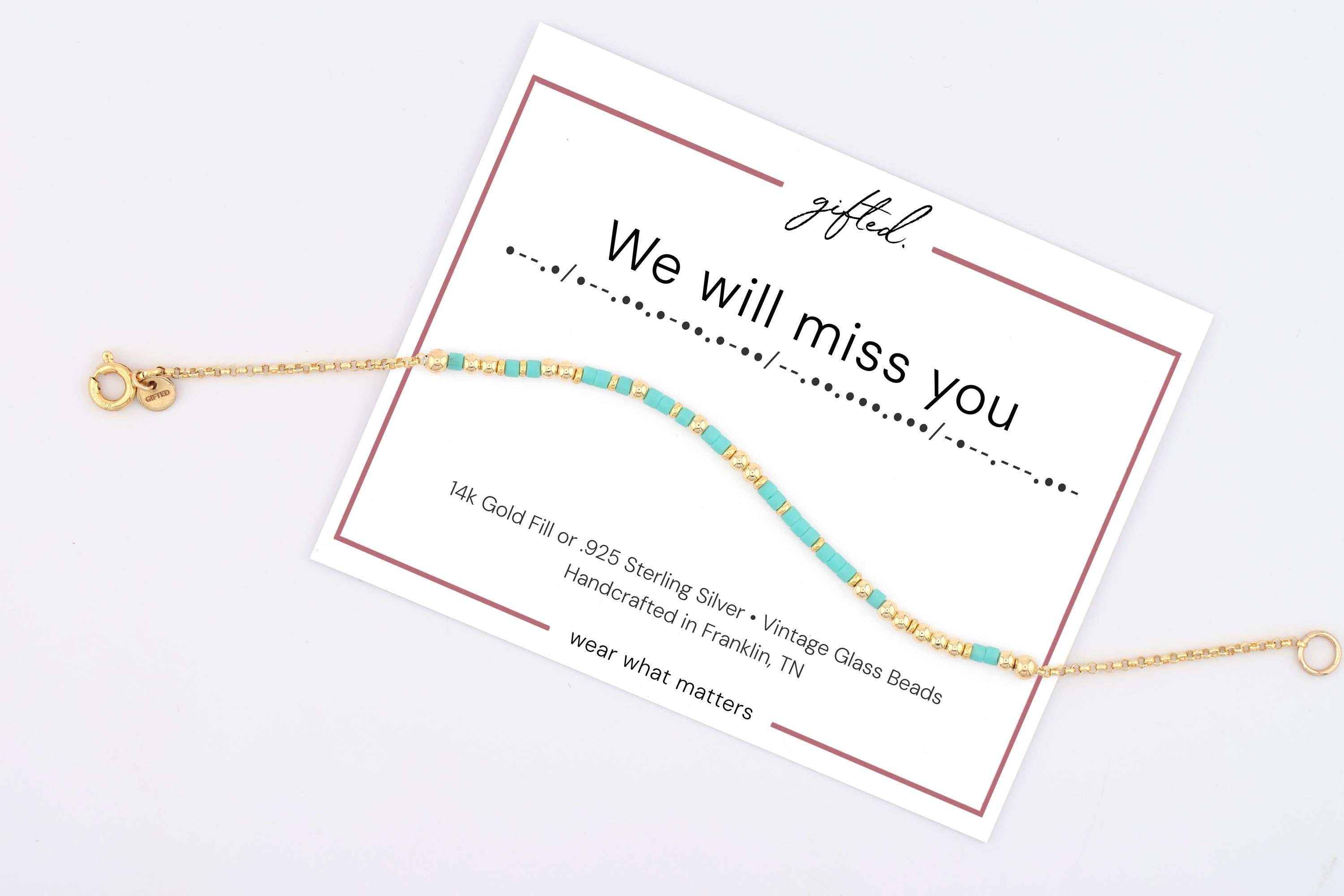 Custom Morse Code Bracelet, We Will Miss You | You Made a Difference | Retirement Gifts for Women | Hidden Message Jewelry