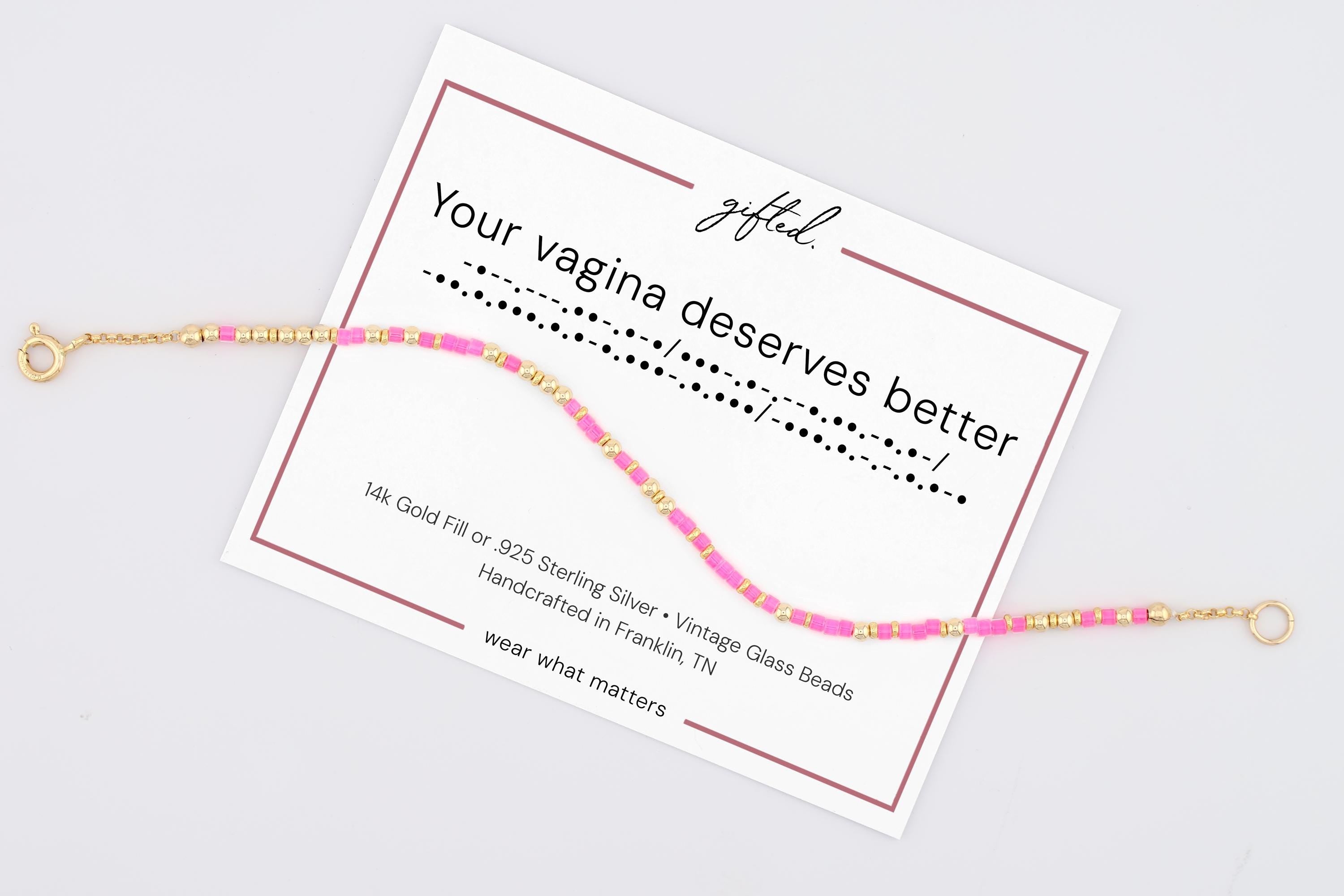 Custom Morse Code Bracelet, Your Vagin Deserves Better | Funny Breakup & Self Respect Gift | Hidden Message Jewelry