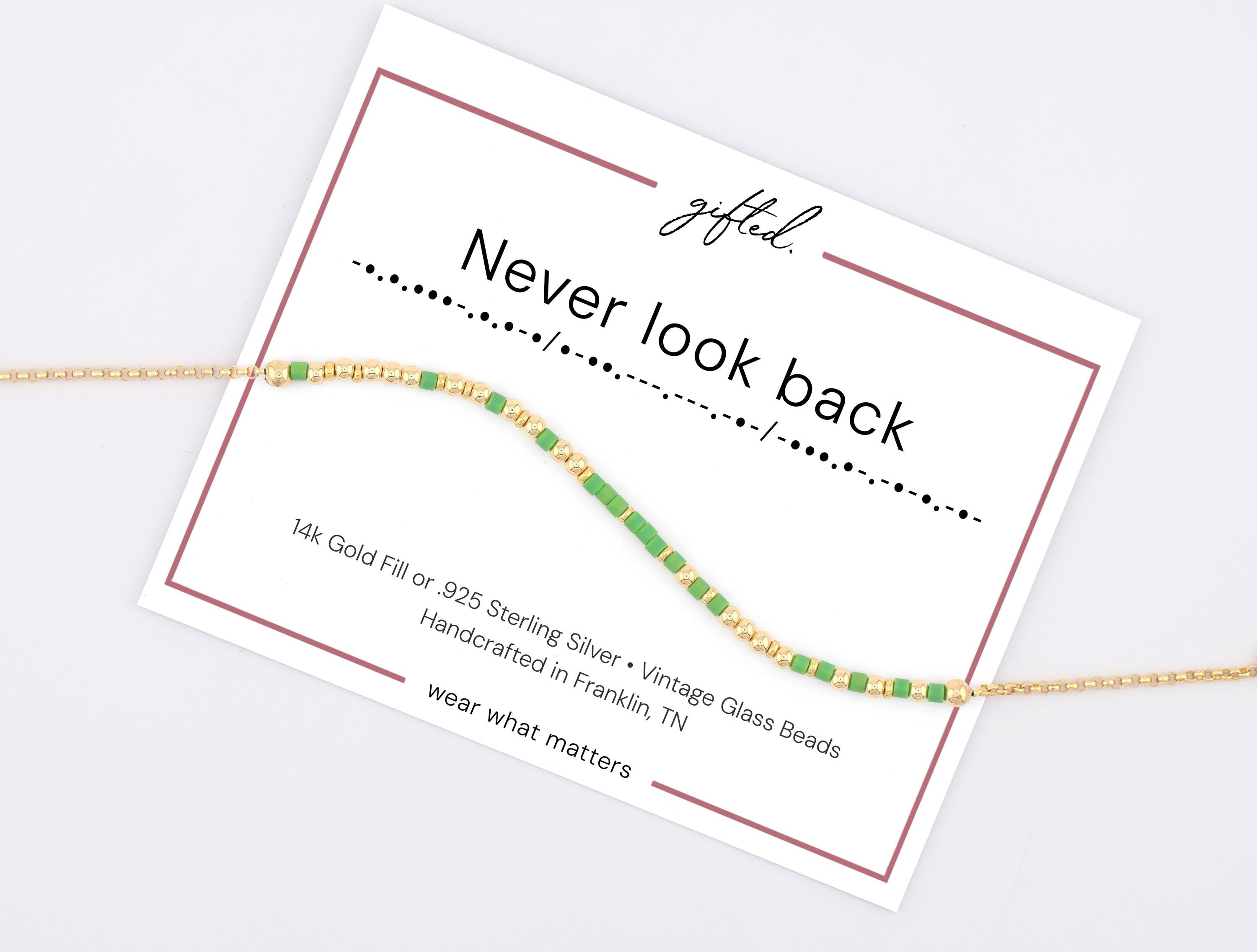SEO - Custom Morse Code Bracelet, Never Look Back | Breakup, Divorce & Moving On Gift | Hidden Message Jewelry
