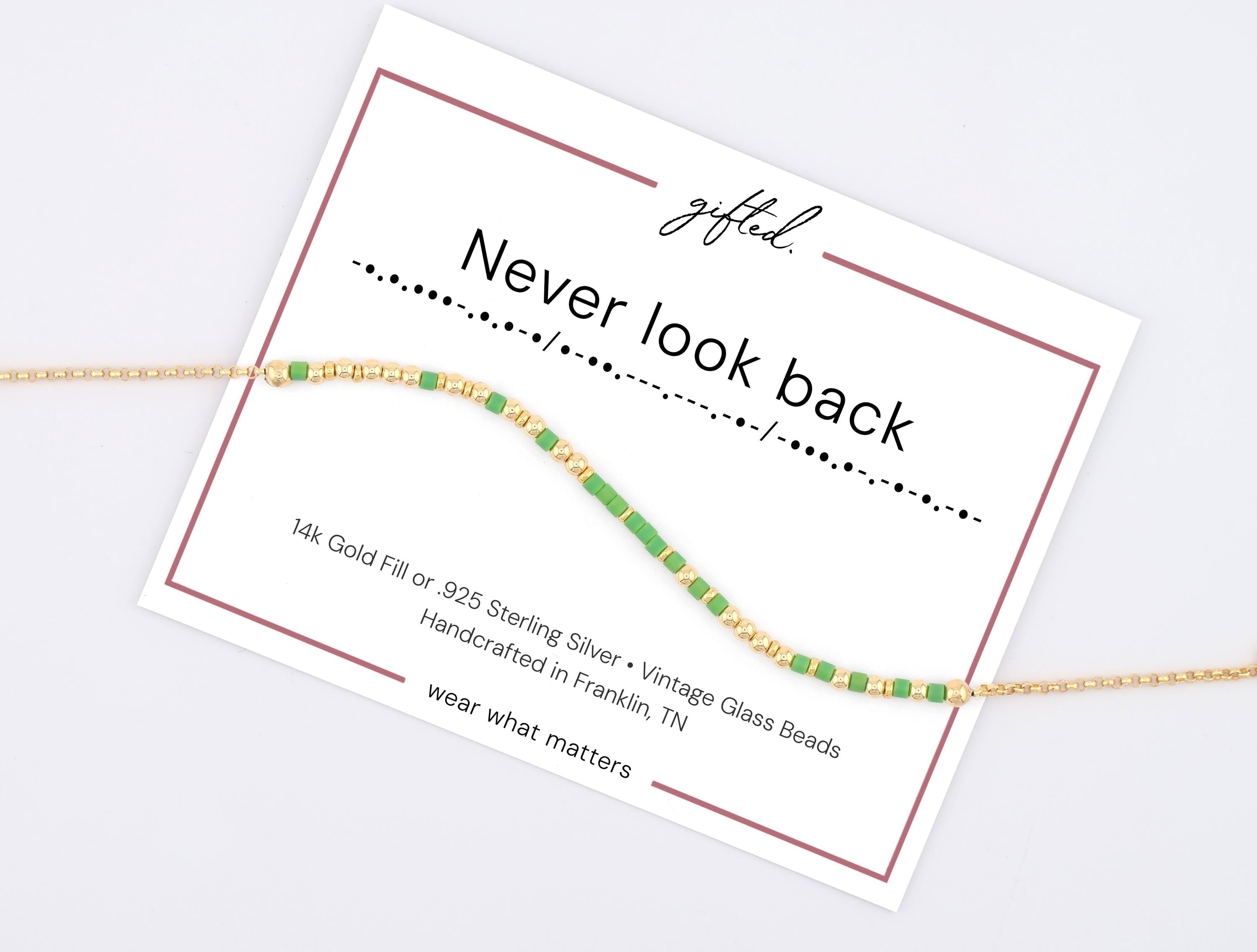 Custom Morse Code Bracelet, Never Look Back | Breakup, Divorce & Moving On Gift | Hidden Message Jewelry